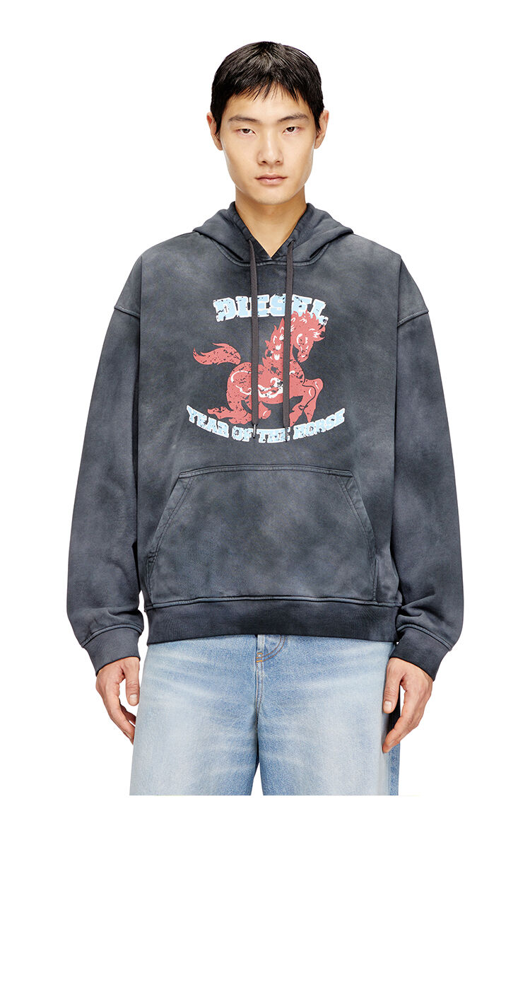 Tie-Dye-Hoodie mit Pferde-Print