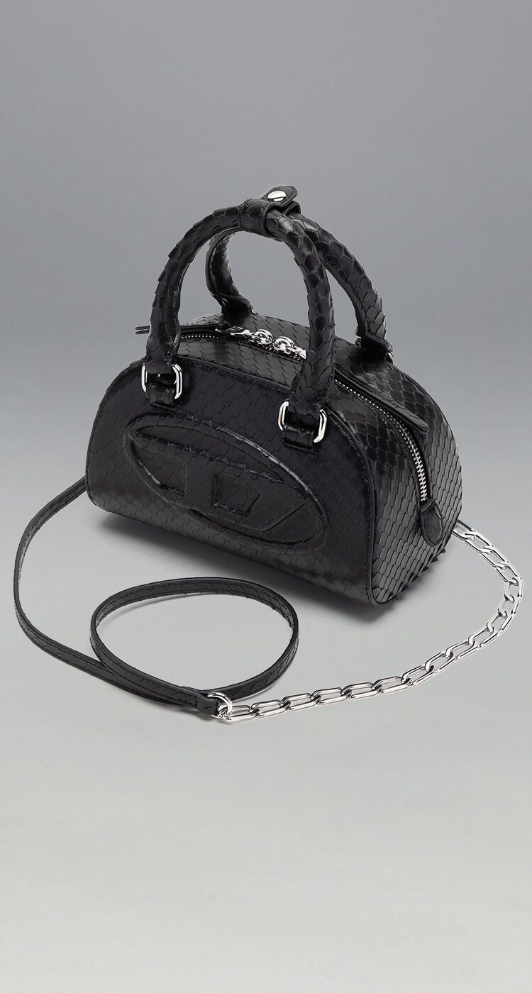 1DR Dome-Mini-Bowlingtasche aus Leder in Schlangenoptik