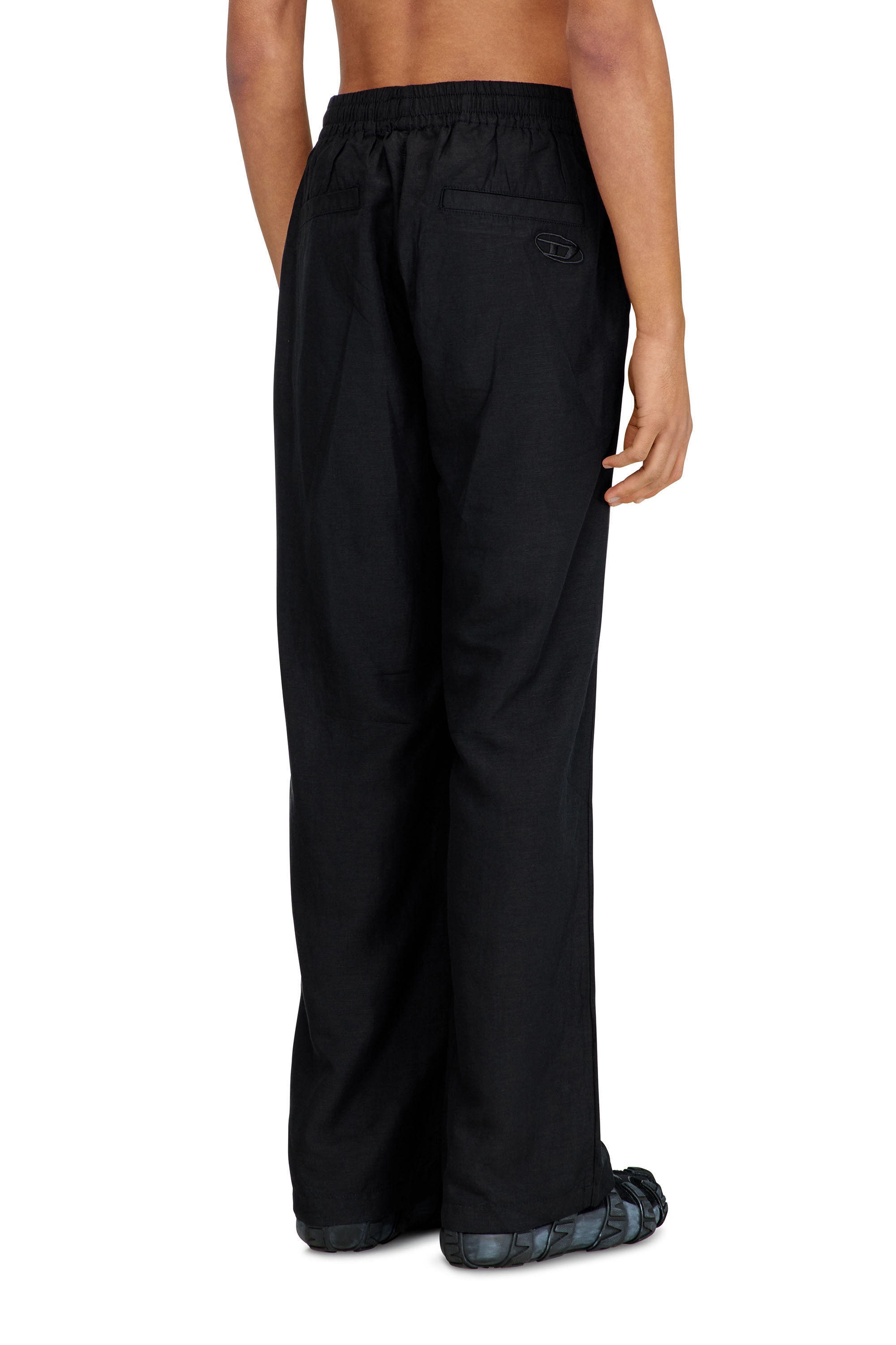 Diesel - P-THECK-PGBS, Unisex Hosen aus Leinenmischung in Schwarz - 4