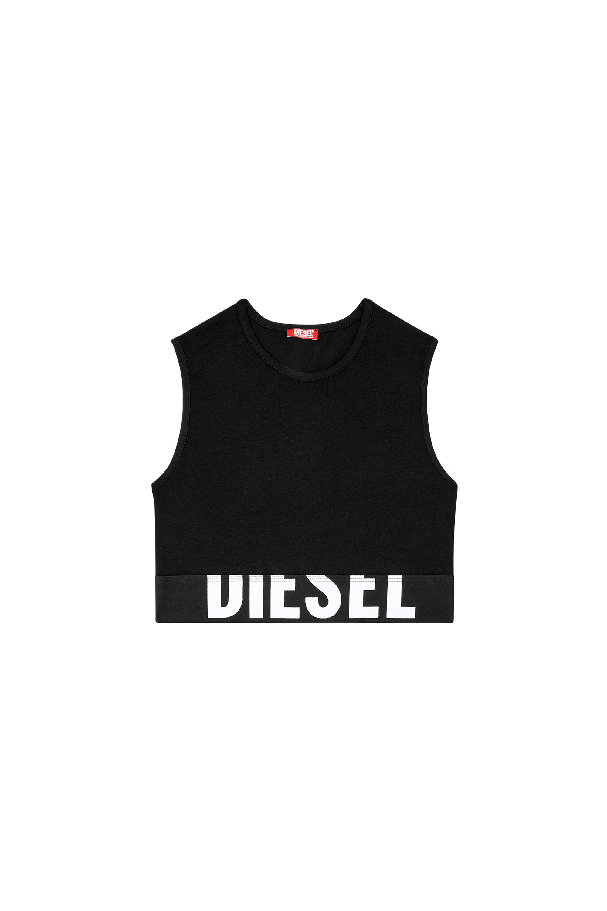 Diesel - ADA-D-POP, Damen Verkürztes Tanktop mit Cut-off-Logo in Schwarz - 2