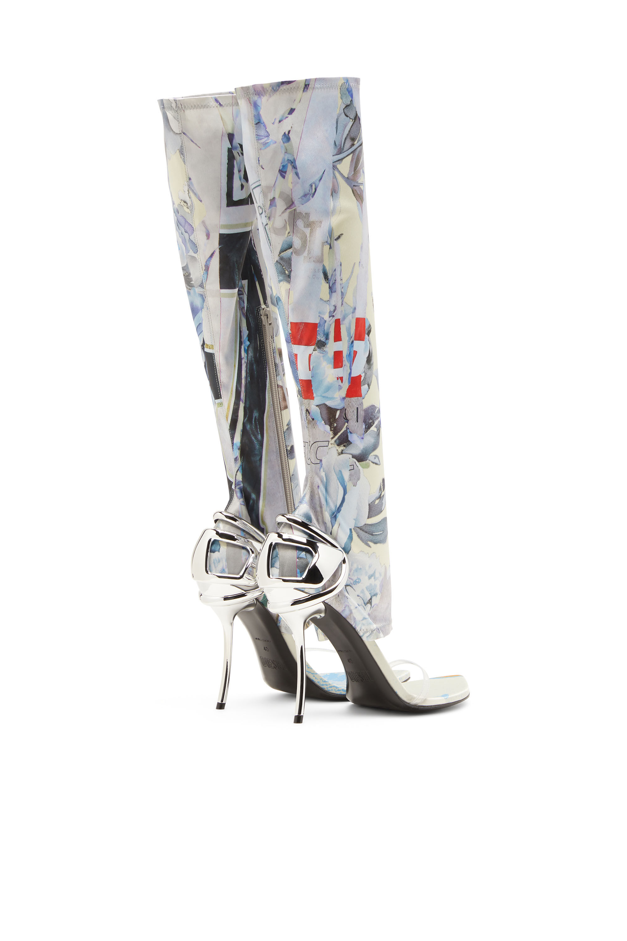 Diesel - D-TEN&HALF SDL KB, Damen Hybridsandalen mit Grafik-Print in Weiss/Blau - 3