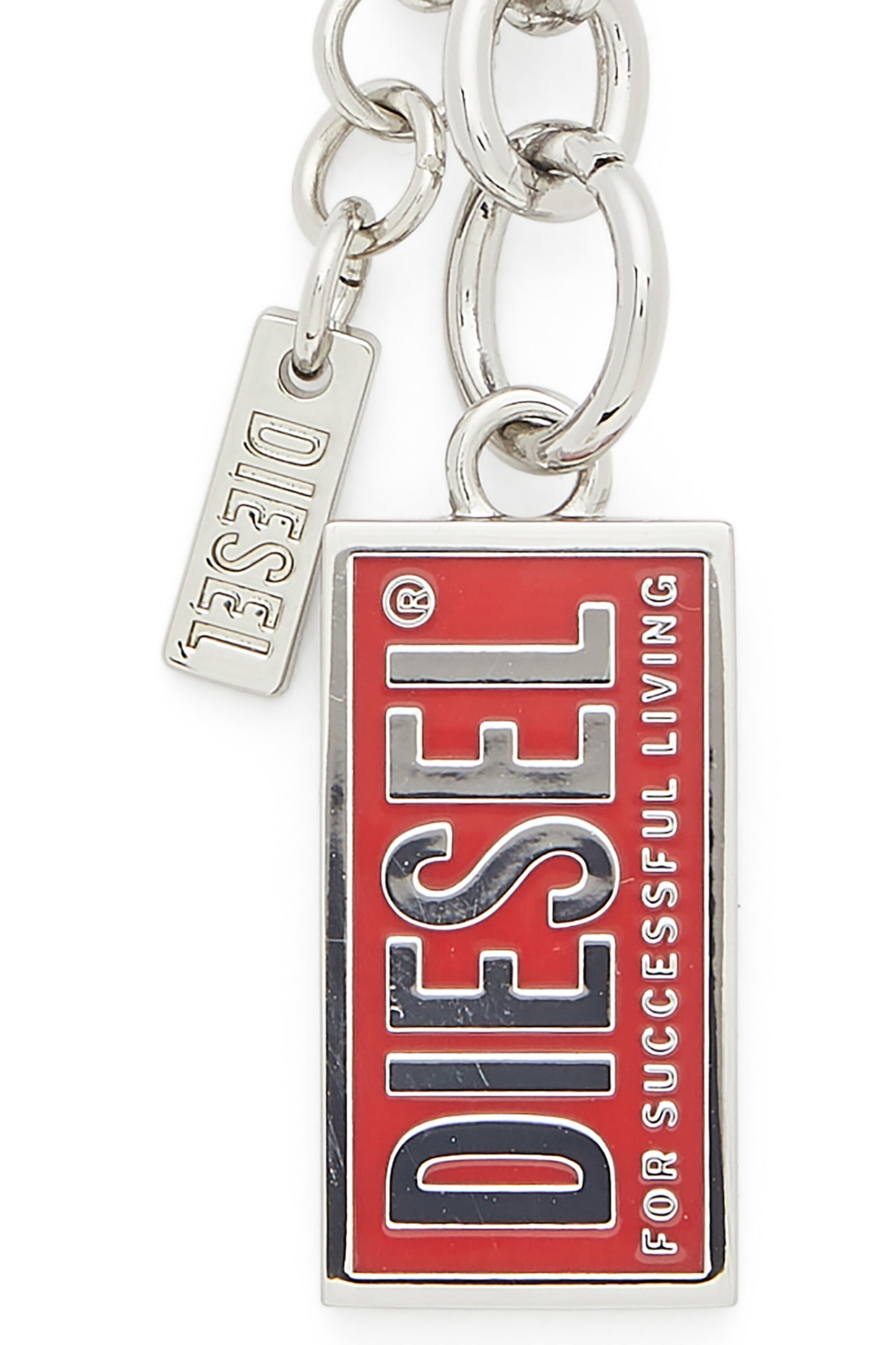Women's Metal keyring with Biscotto logo charm | Silver | Diesel