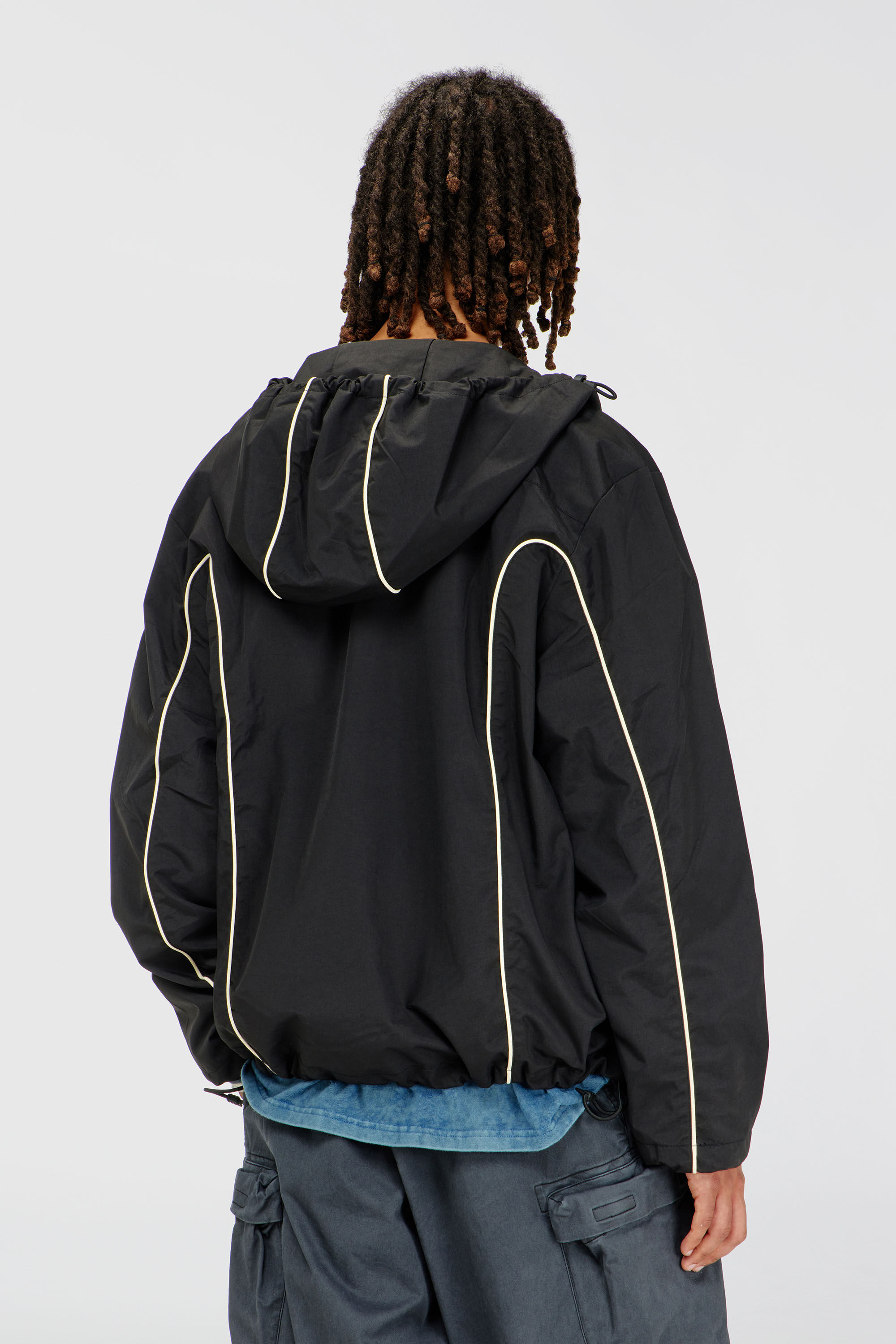 Diesel - J-HIVES, Herren Windjacke mit Kontrastpaspelierung in Schwarz - 4