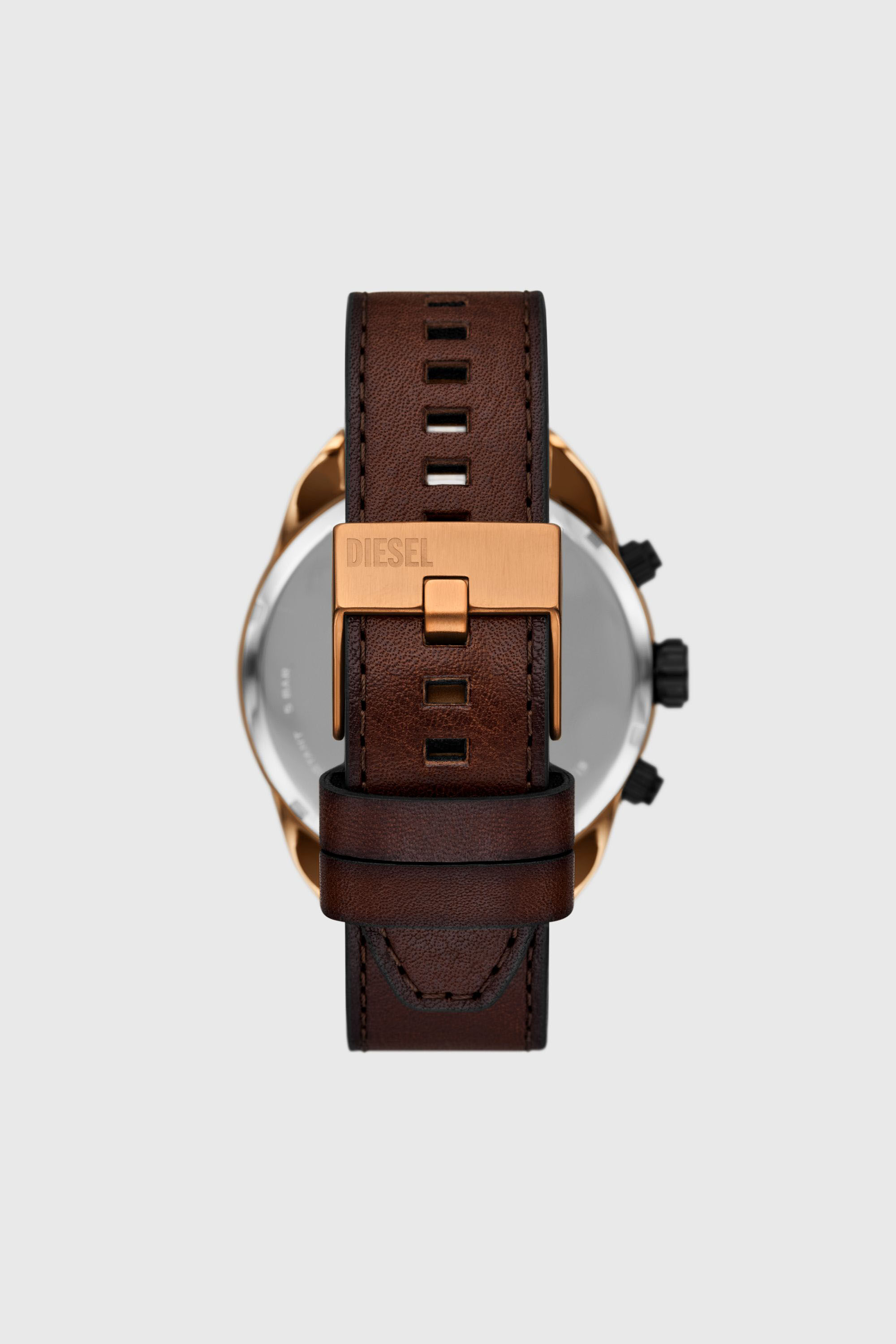 Diesel - DZ4698 WATCH, Herren Spiked braune Lederuhr in Braun - 2