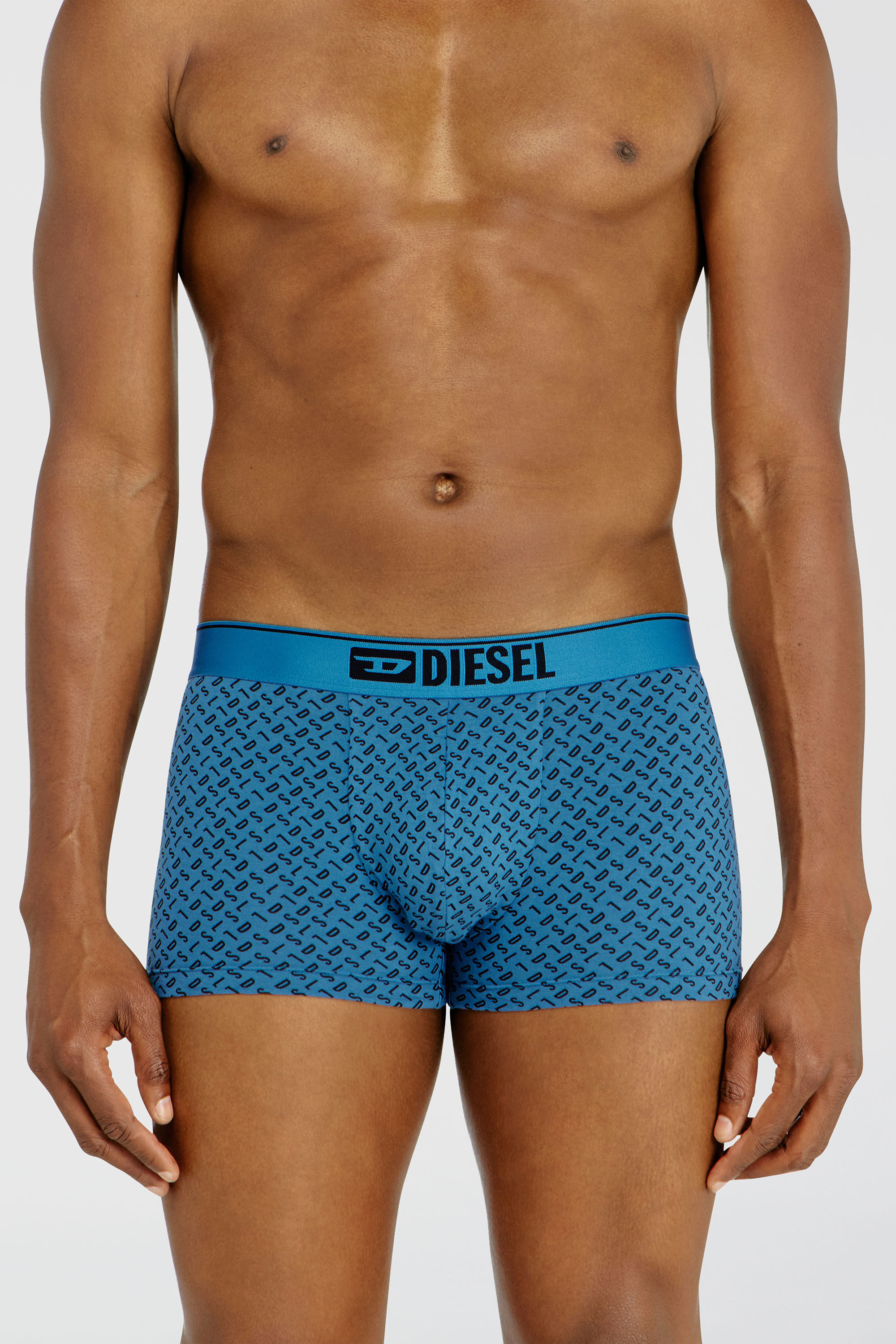Diesel - DAMIEN-D-BOX-3PACK, Herren Dreierpack Stretch-Baumwoll-Trunks mit monogram in Blau - 3