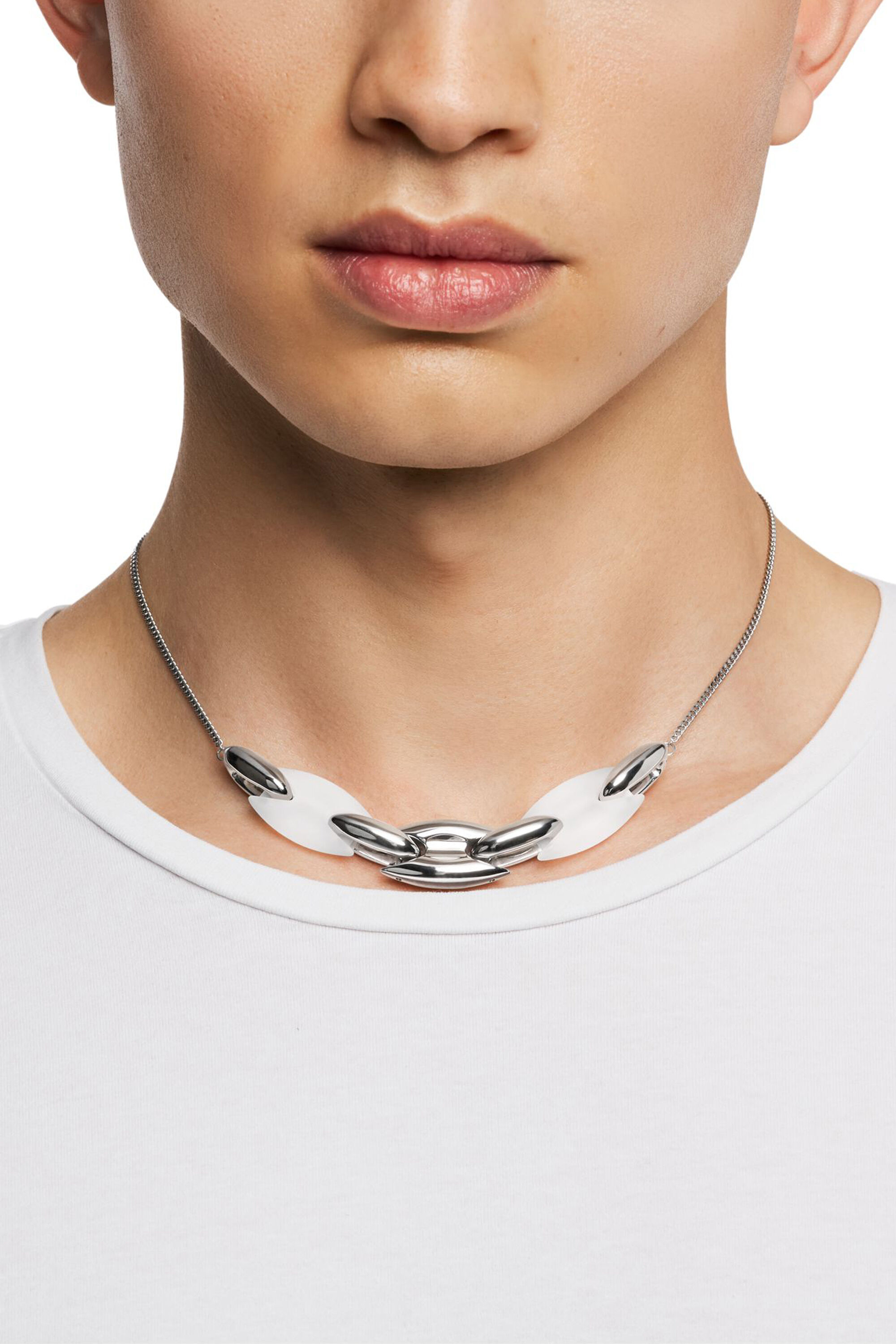 Diesel - DX1616040, Unisex Metamorph-Halskette aus Edelstahl und Silikon in Silber - 3