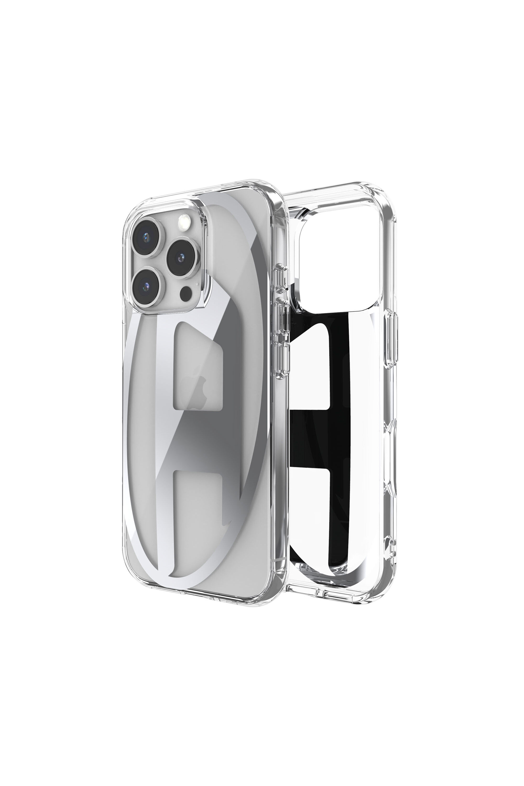 Diesel - 60140 AOP CASE, Unisex Oval D Mirror Case for iP 16 Pro in Silber - 1