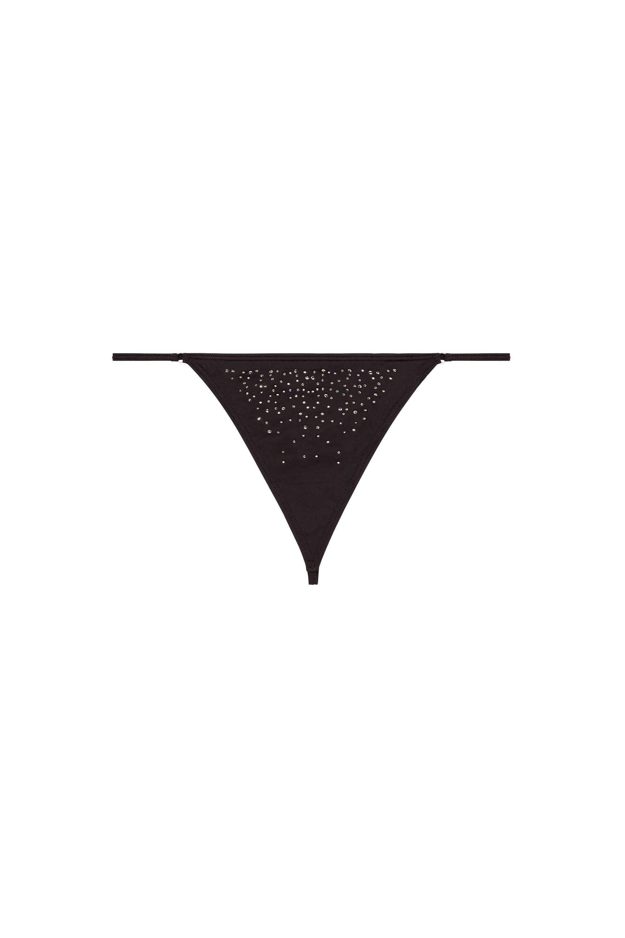 Diesel - D-STRING-DNM, Damen Tanga aus Mikrofaser mit Kristallen in Schwarz - 2