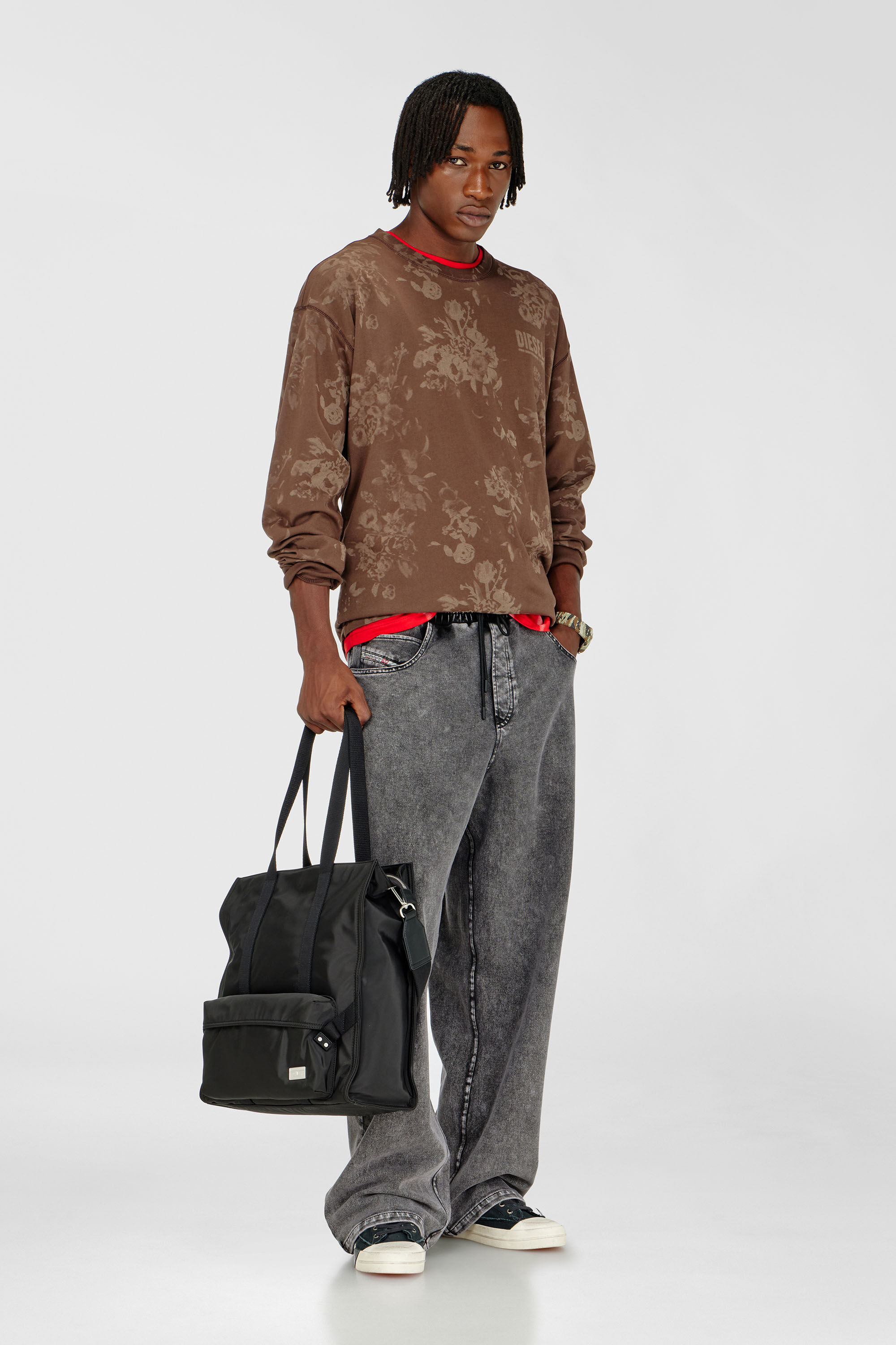 Diesel - P-STUK, Herren Sweatpants mit Denim-Effekt in Dunkelgrau - 1
