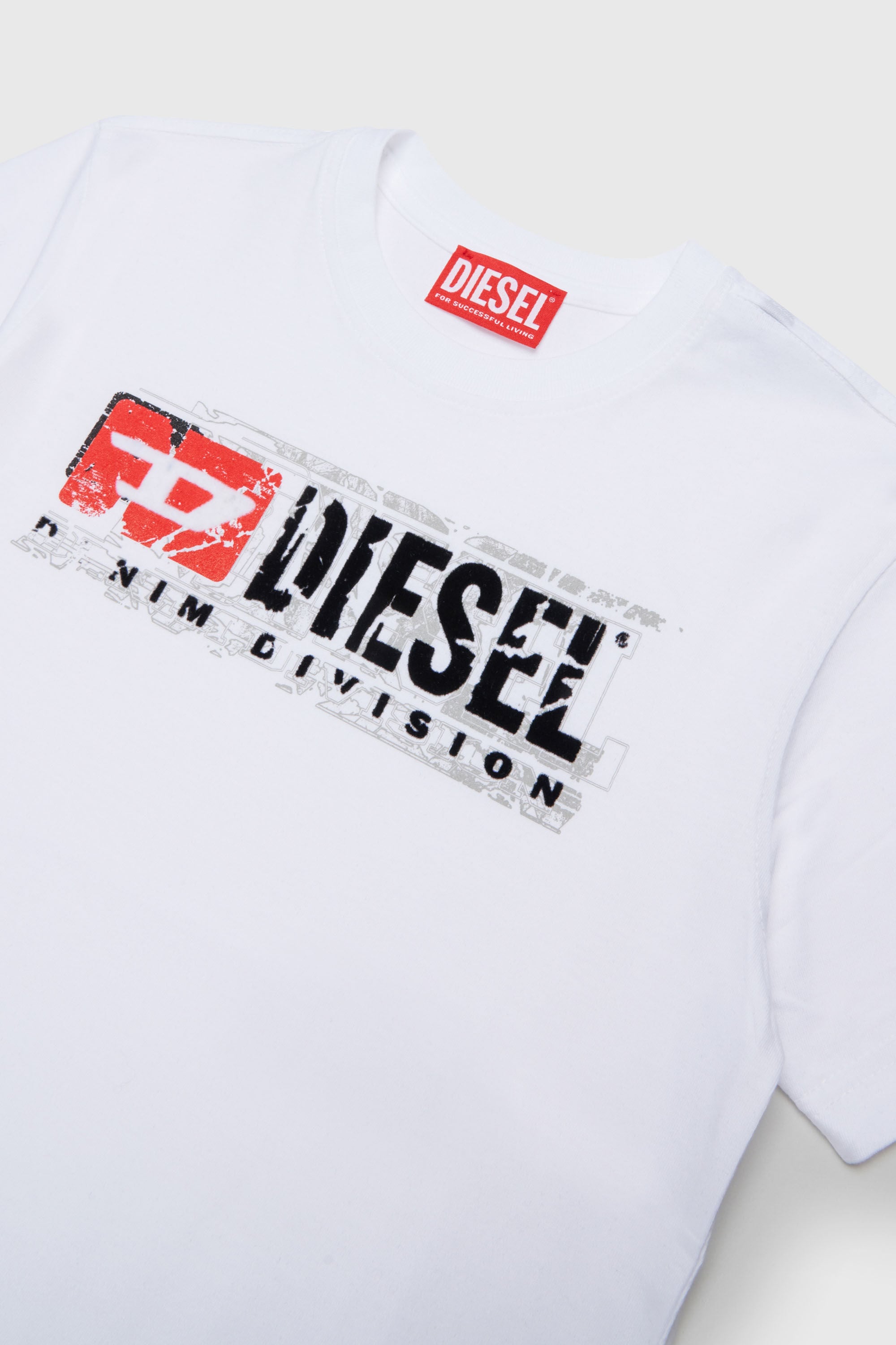 Diesel - TLOMIX, Herren T-shirt mit distressed Logo-Print in Wei&szlig; - 3