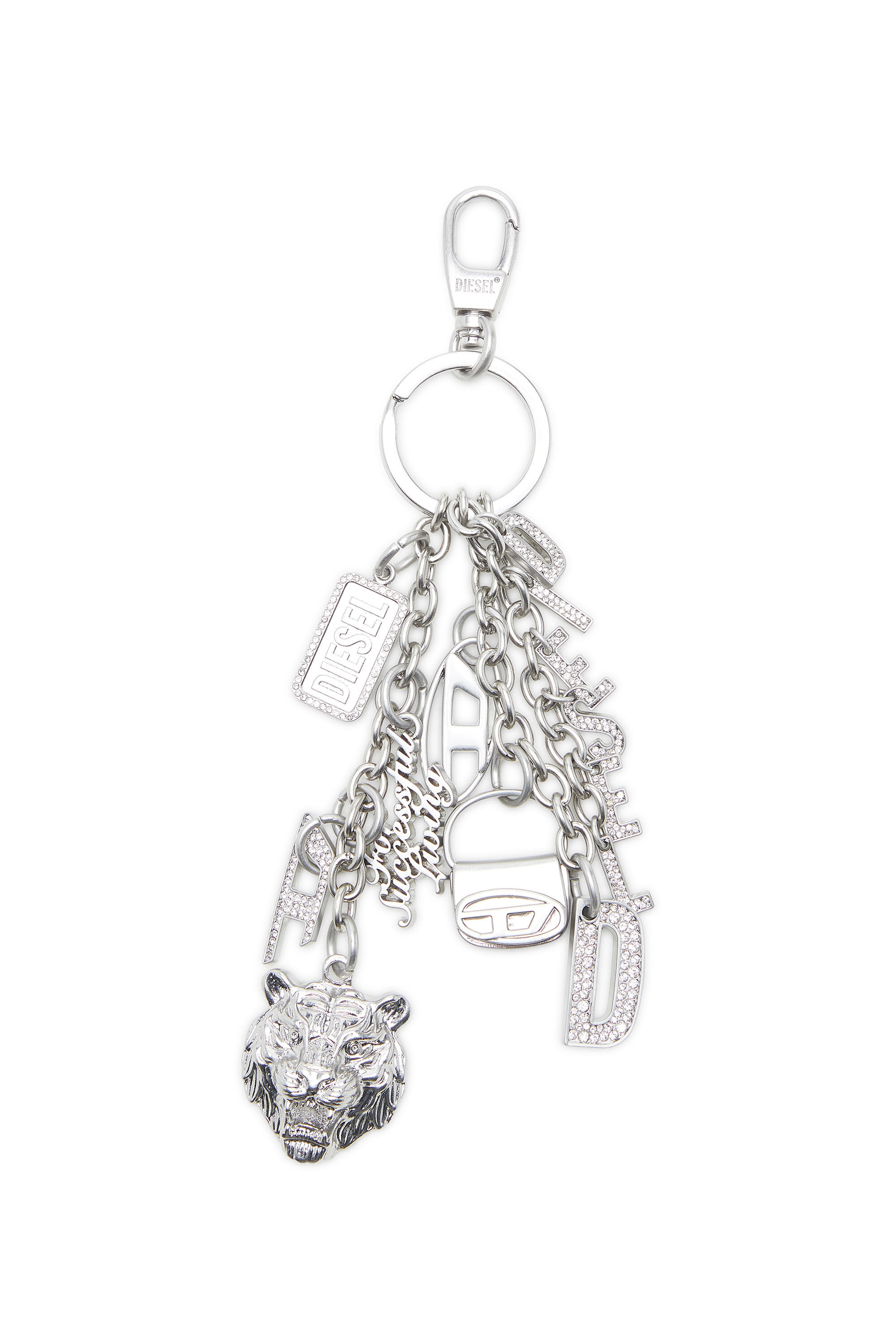 Diesel - HOSHI KEYCHAIN, Unisex Ketten-Schlüsselanhänger mit mehreren Anhängern in Silber - 1