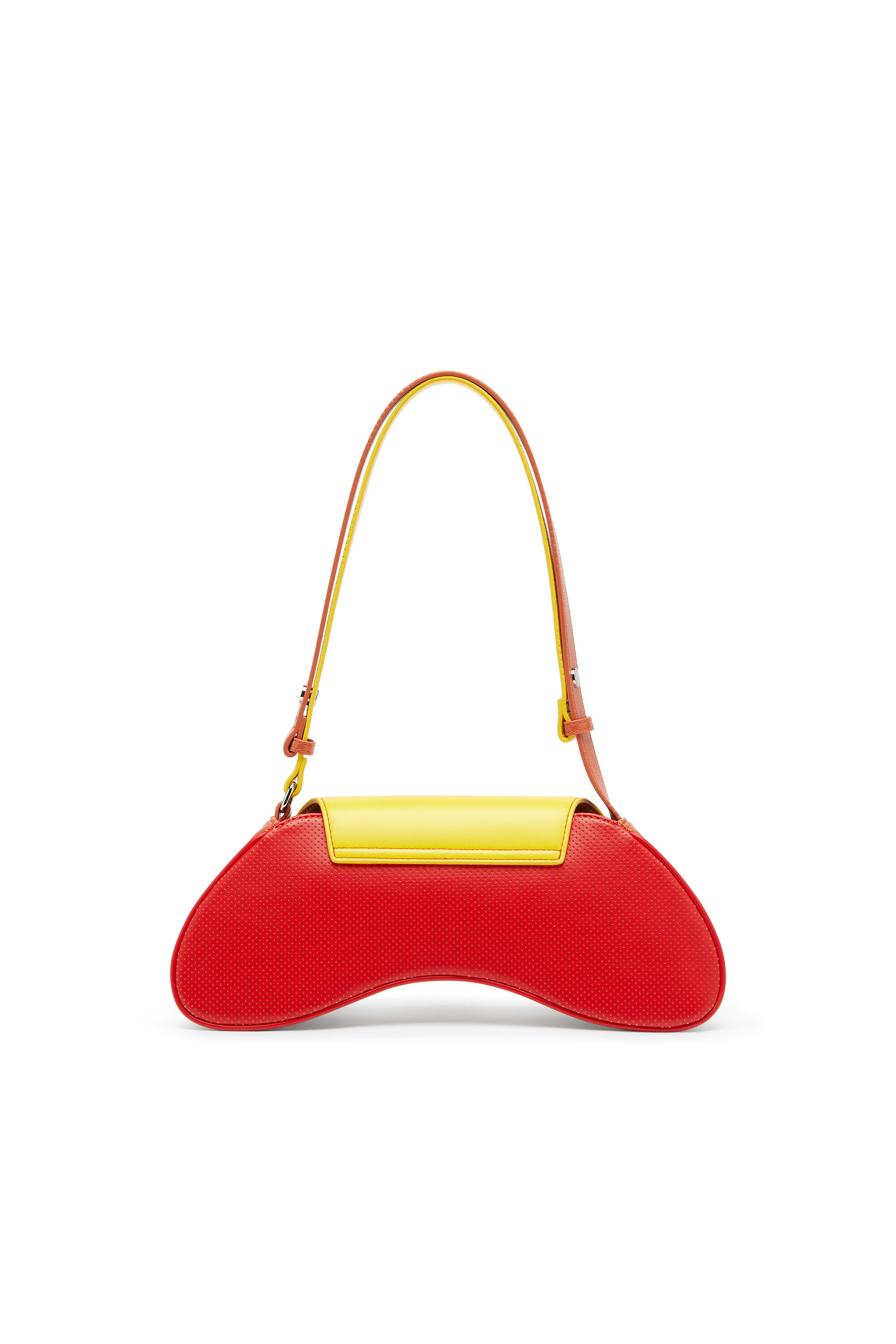Diesel - PLAY CROSSBODY, Damen Play - Umh&auml;ngetasche aus gestepptem, perforiertem PU in Orange/Gelb - 2