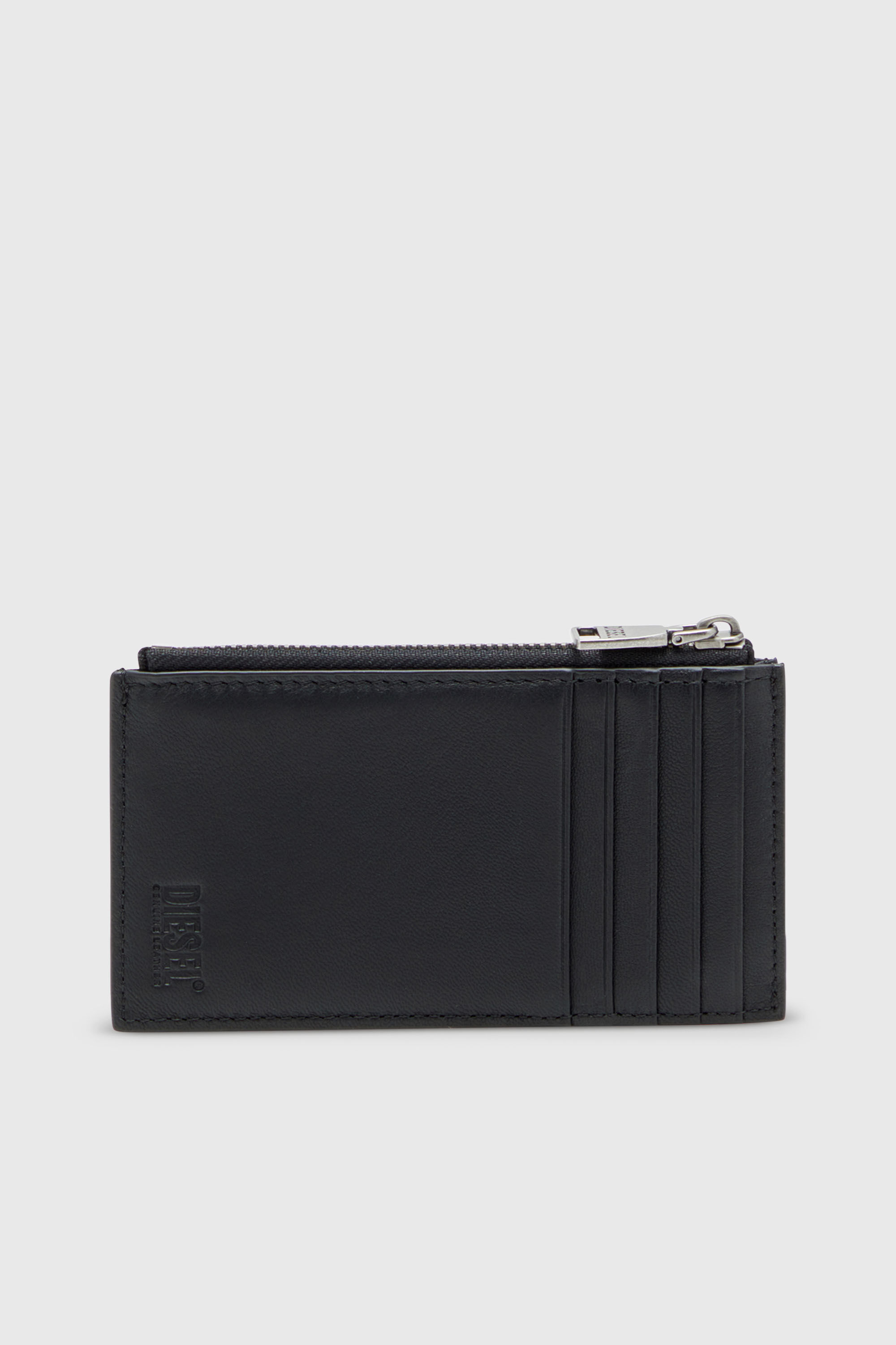 Diesel - BISCOTTO CARD HOLDER III, Herren Faltkartenetui aus semi-gl&auml;nzendem Leder in Schwarz - 2