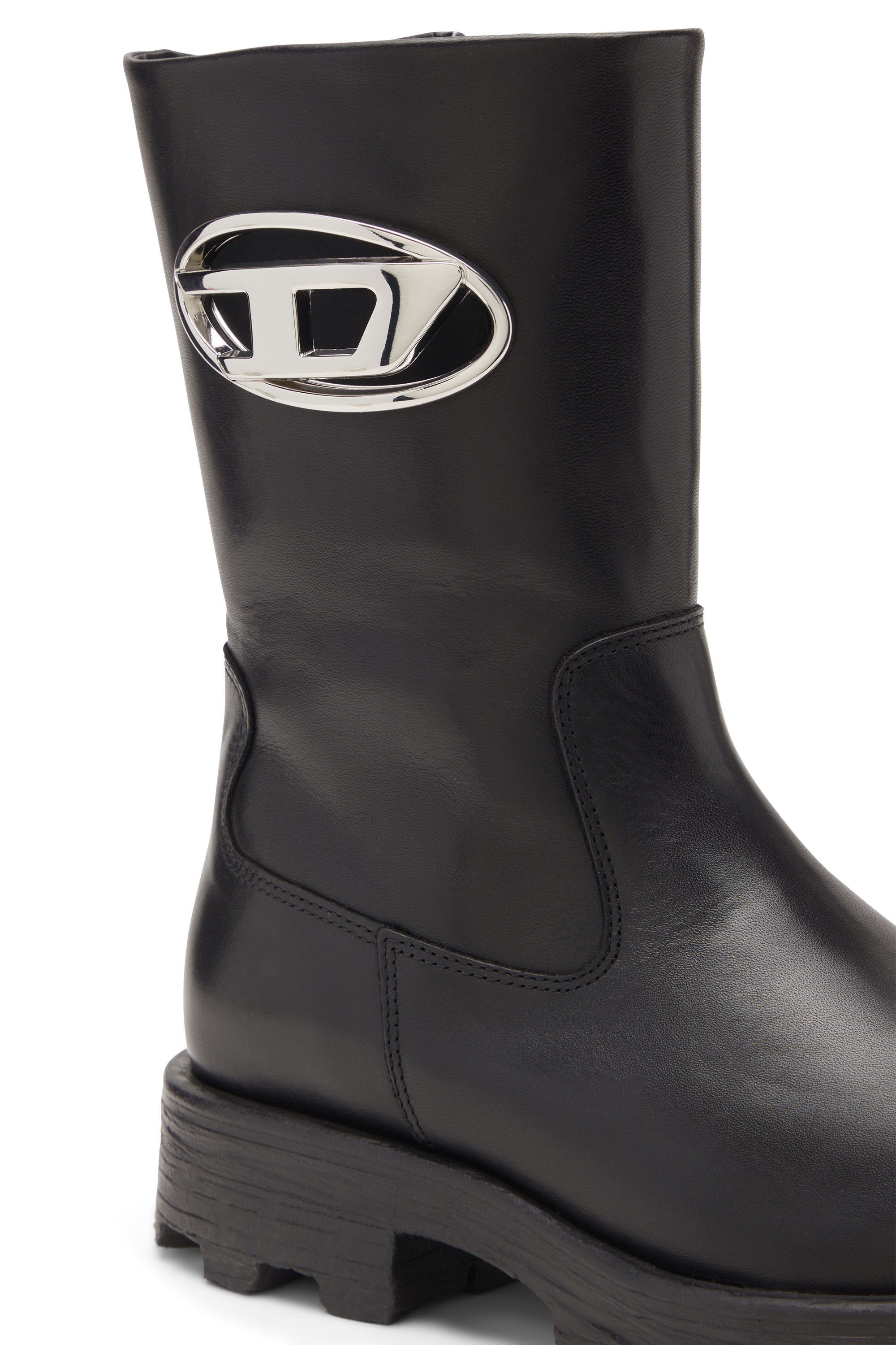 Diesel - D-HAMMER BKR D W, Damen D-Hammer-Bikerstiefel aus Hochglanzleder in null - 6