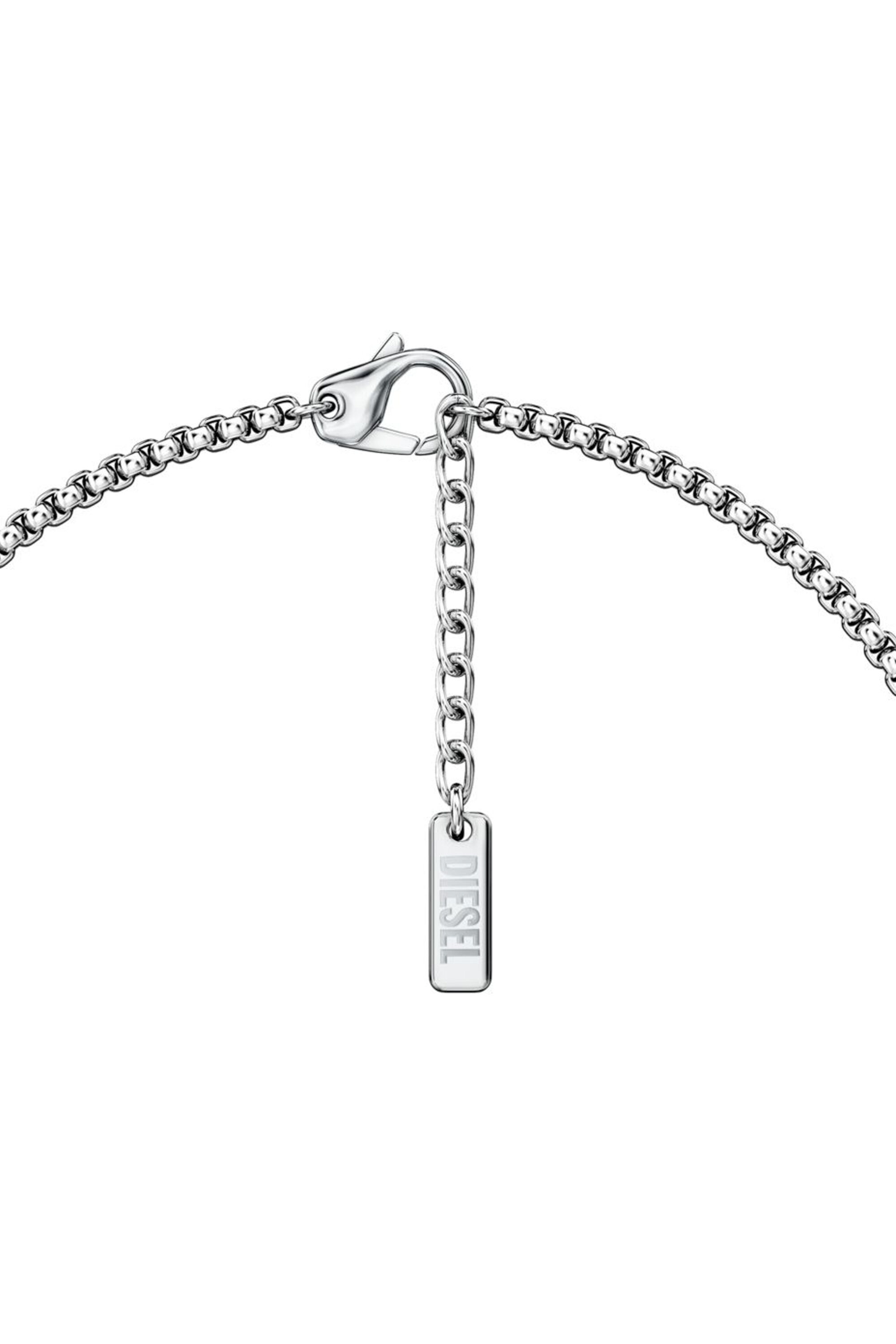 Diesel - DX1689040 JEWELLERY, Unisex Anh&auml;nger-Halskette aus Edelstahl in Silber/Rot - 5