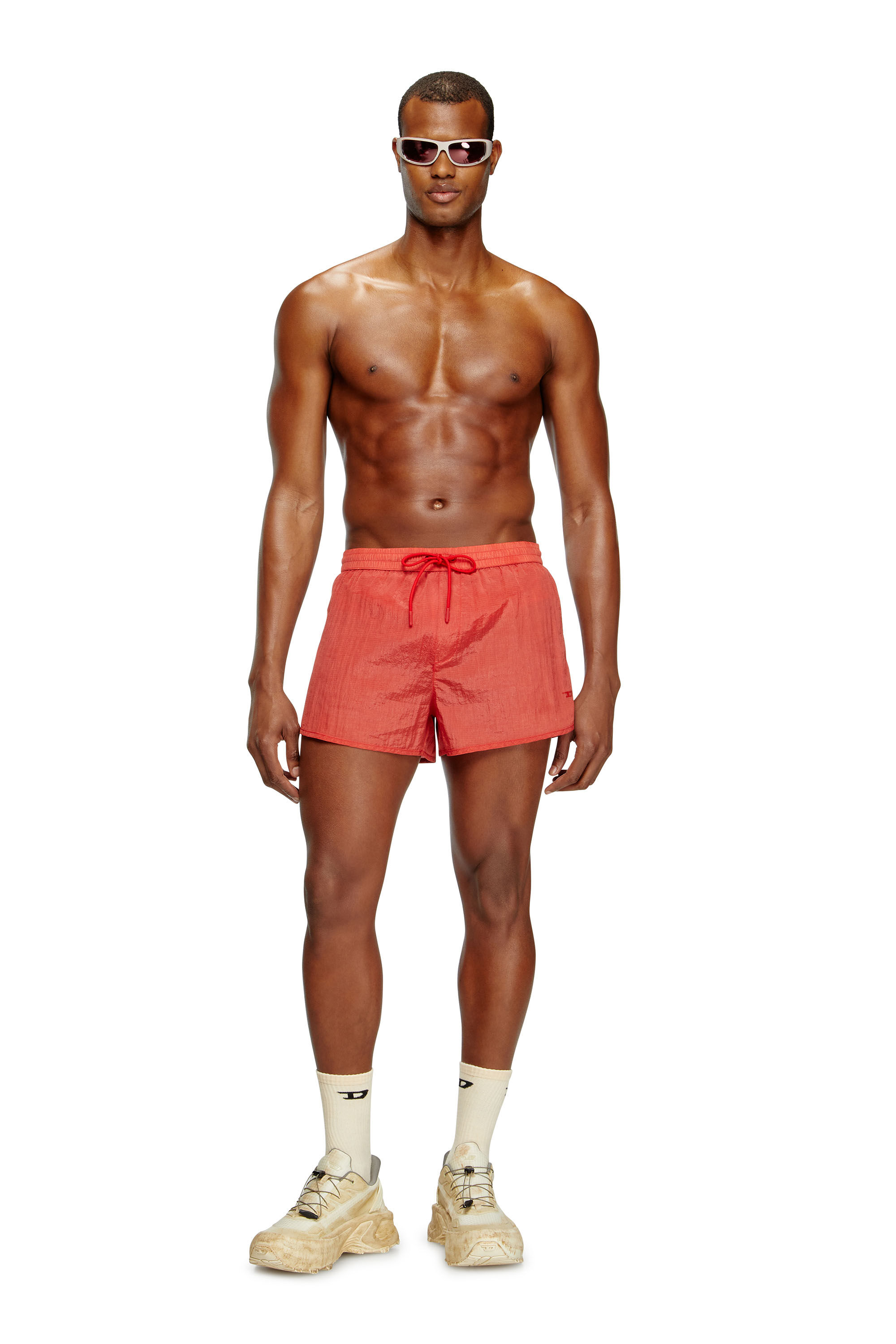 Diesel - OLIVER-30-D-POP, Herren Badeshorts aus behandeltem Ripstop in Rot - 2