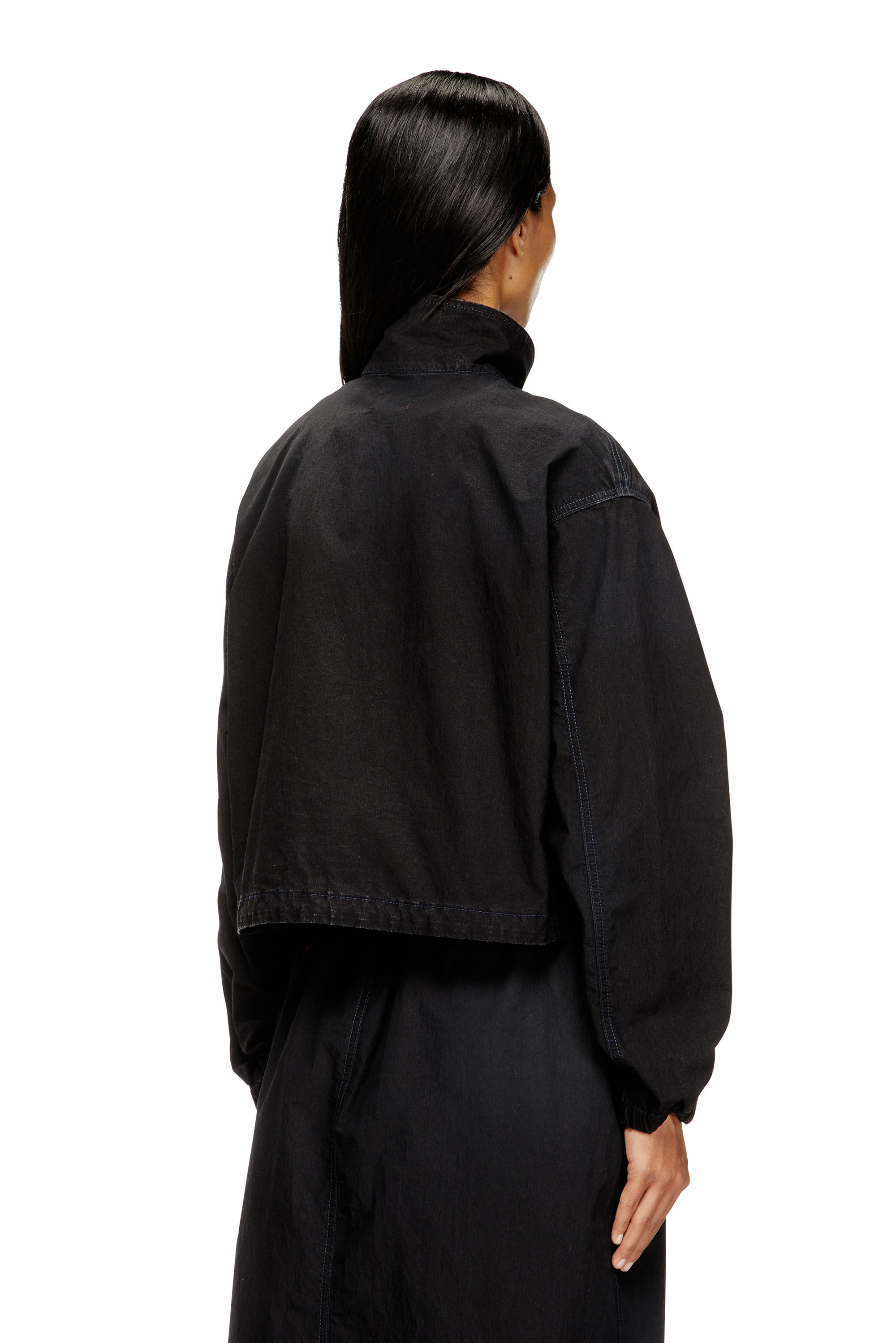 Diesel - DE-SANDERZ JOGG, Damen Technische hochgeschlossene Jacke aus JoggJeans in Schwarz - 4