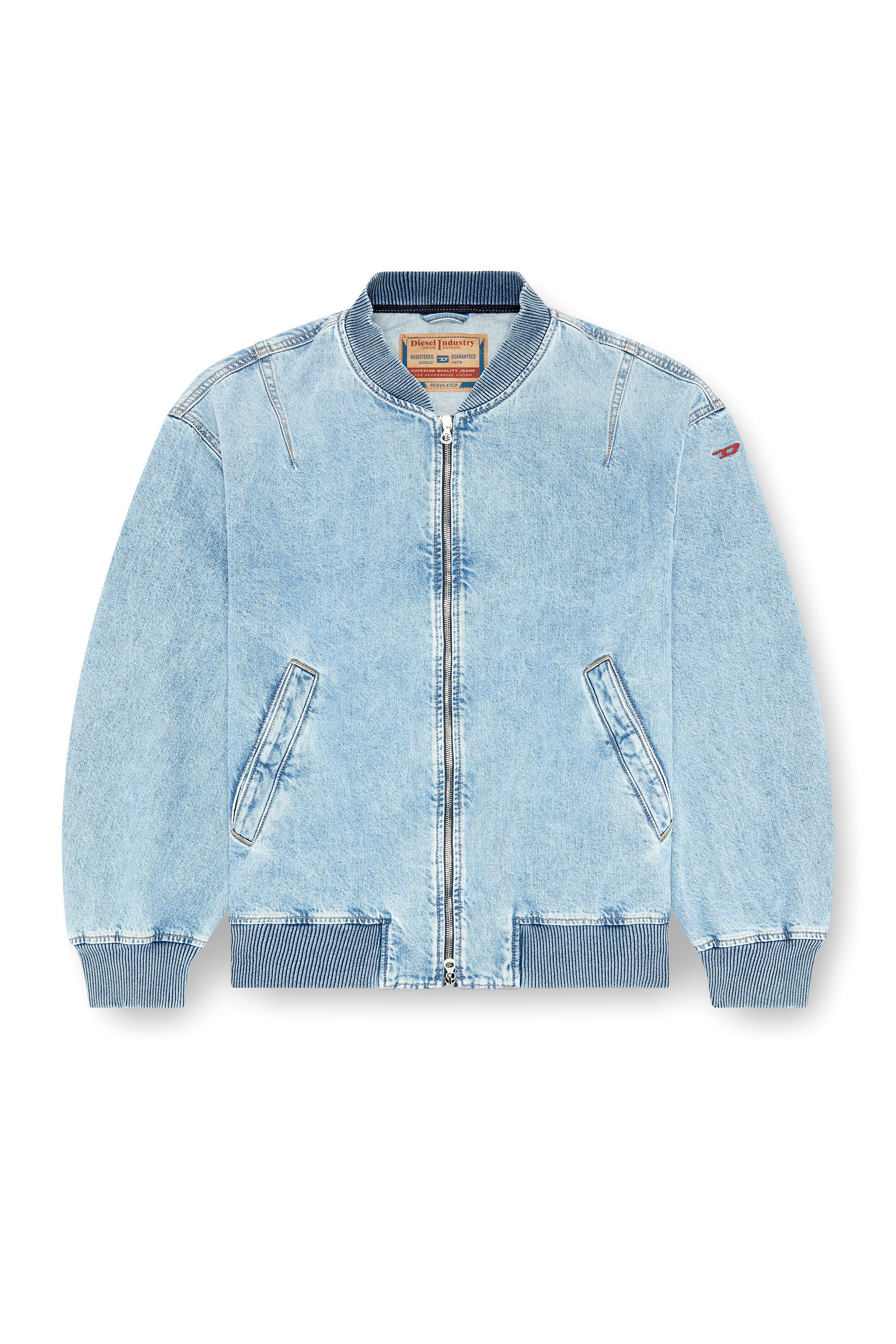 Diesel - D-VINZ, Herren Bomberjacke aus Denim in Hellblau - 2