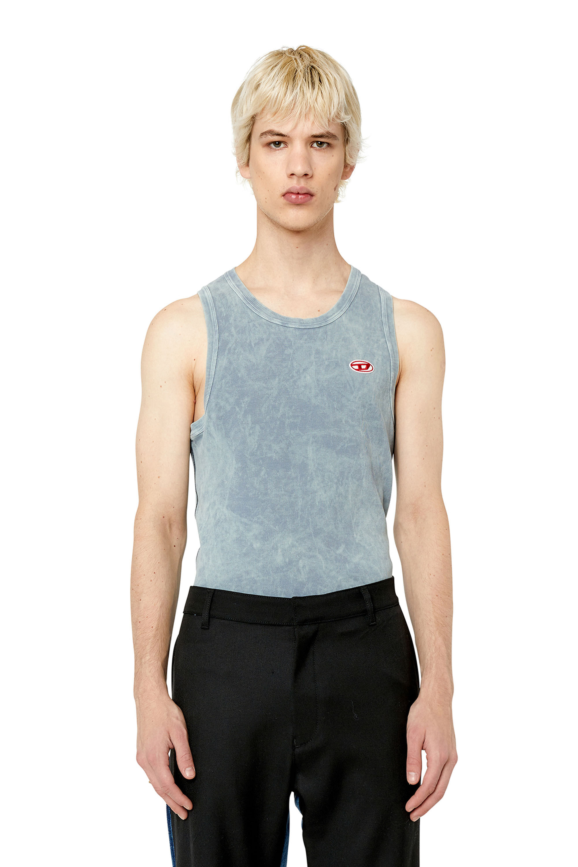 Diesel - T-WISTY-G1, Herren Tanktop in Acid-Waschung mit Logo-Patch in Grau - 3