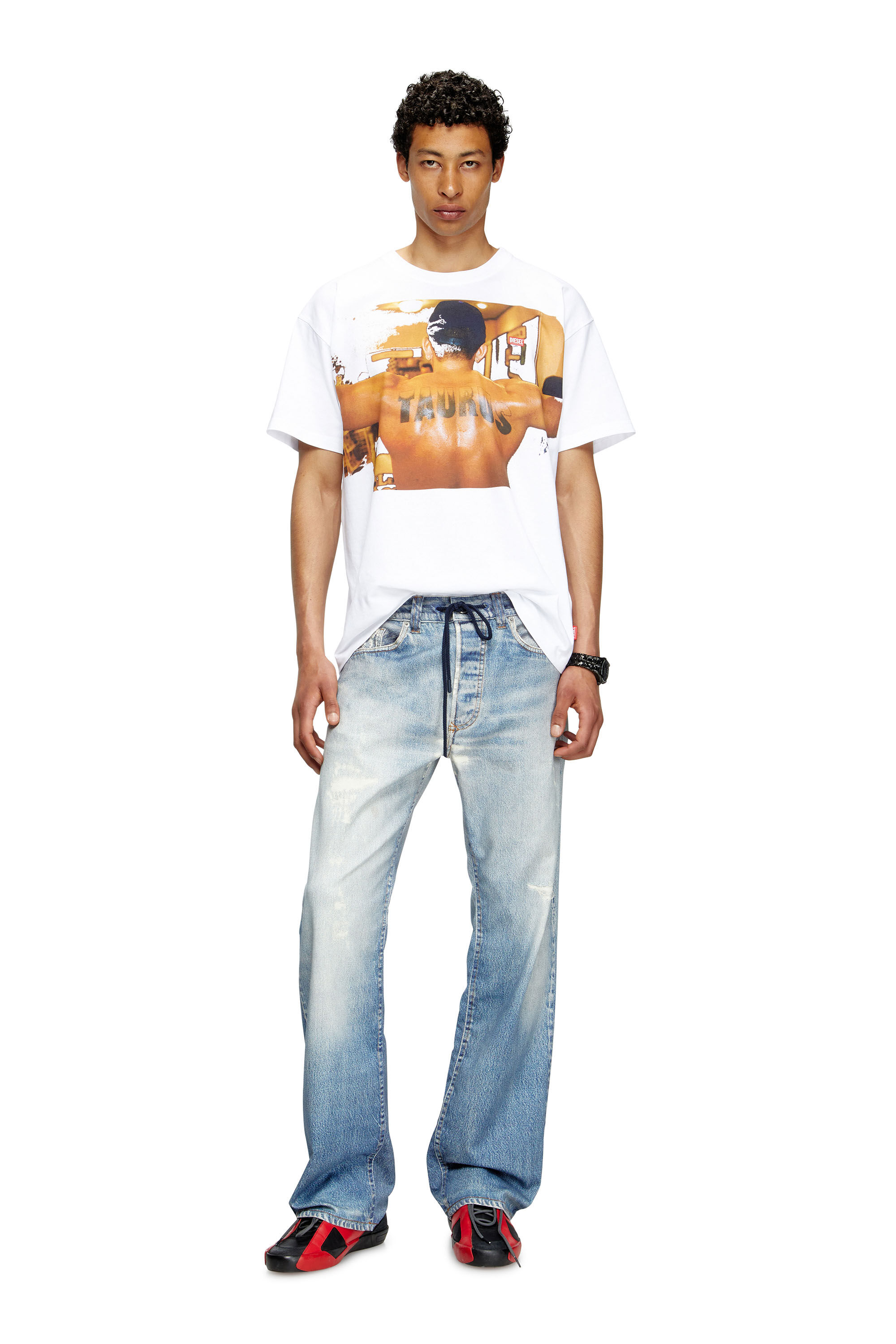 Diesel - PR-T-NORM-TOM25-1, Unisex T-Shirt mit Grafik-Print in Weiß - 1