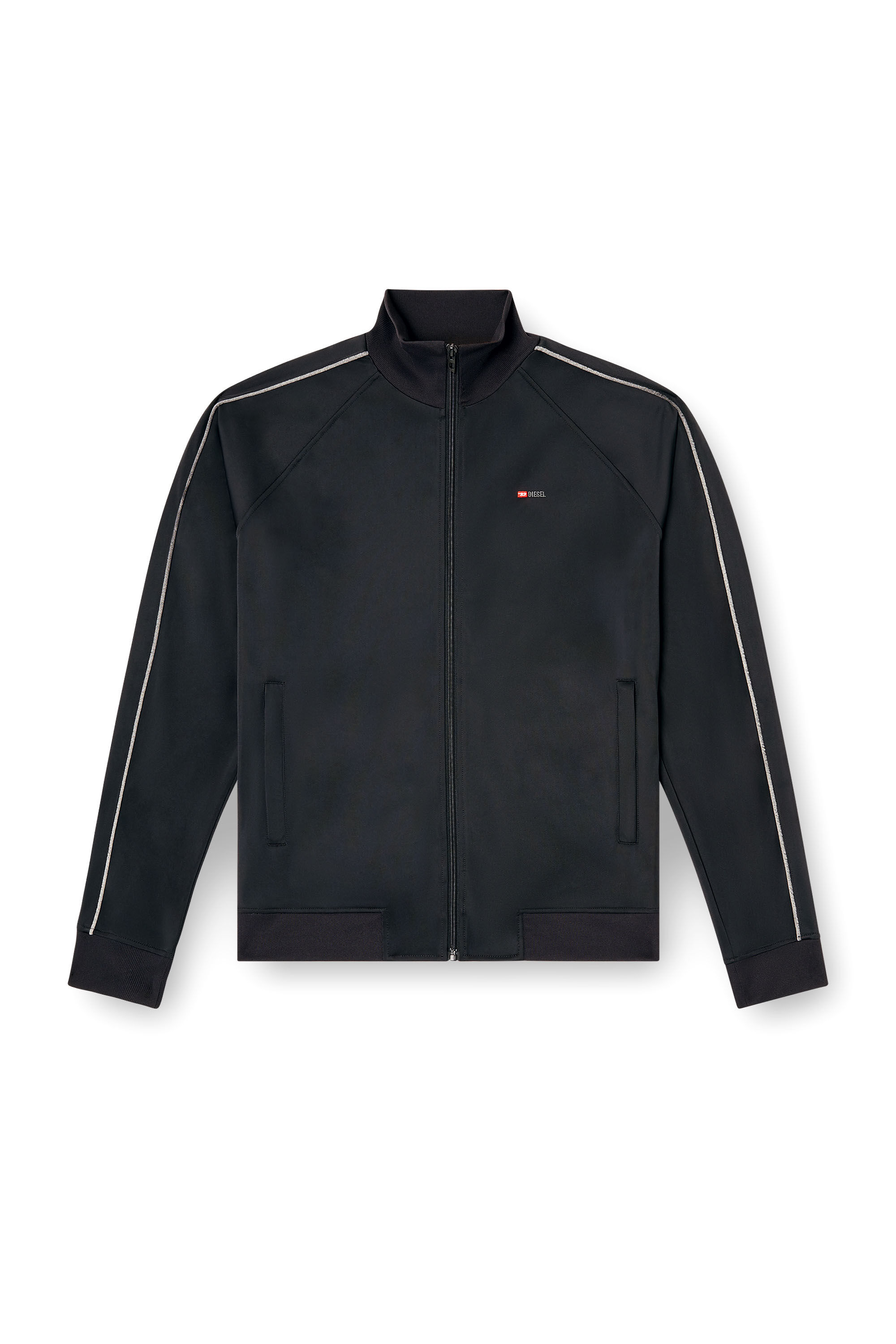Diesel - S-RARMERO, Herren Trackjacke mit Mikro-Logo-Stickerei in Schwarz - 2