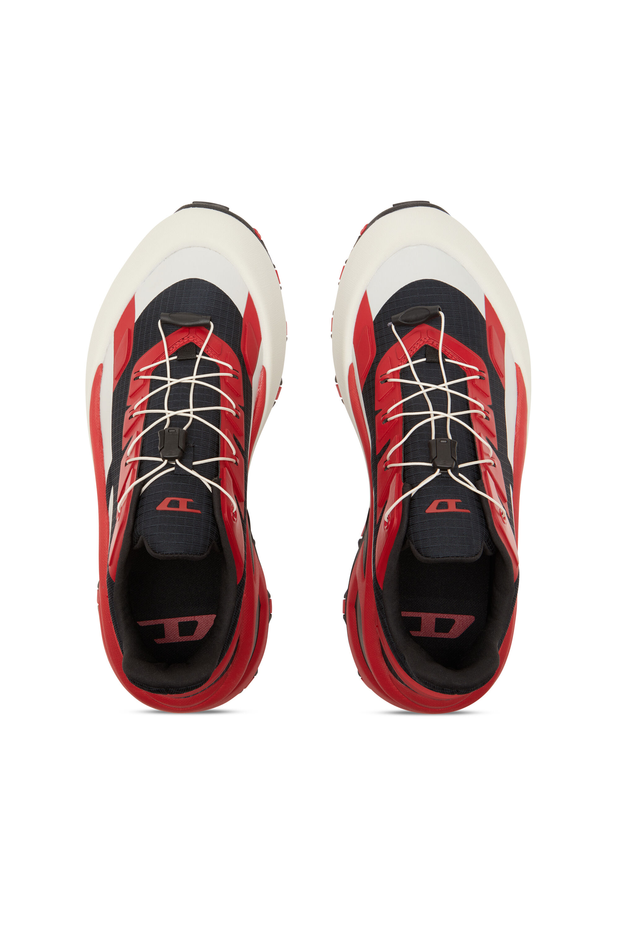 Diesel - D-CAGE RUNNER, Herren D-Cage Runner-Sneakers aus TPU-besetztem Ripstop in Schwarz/Rot - 4