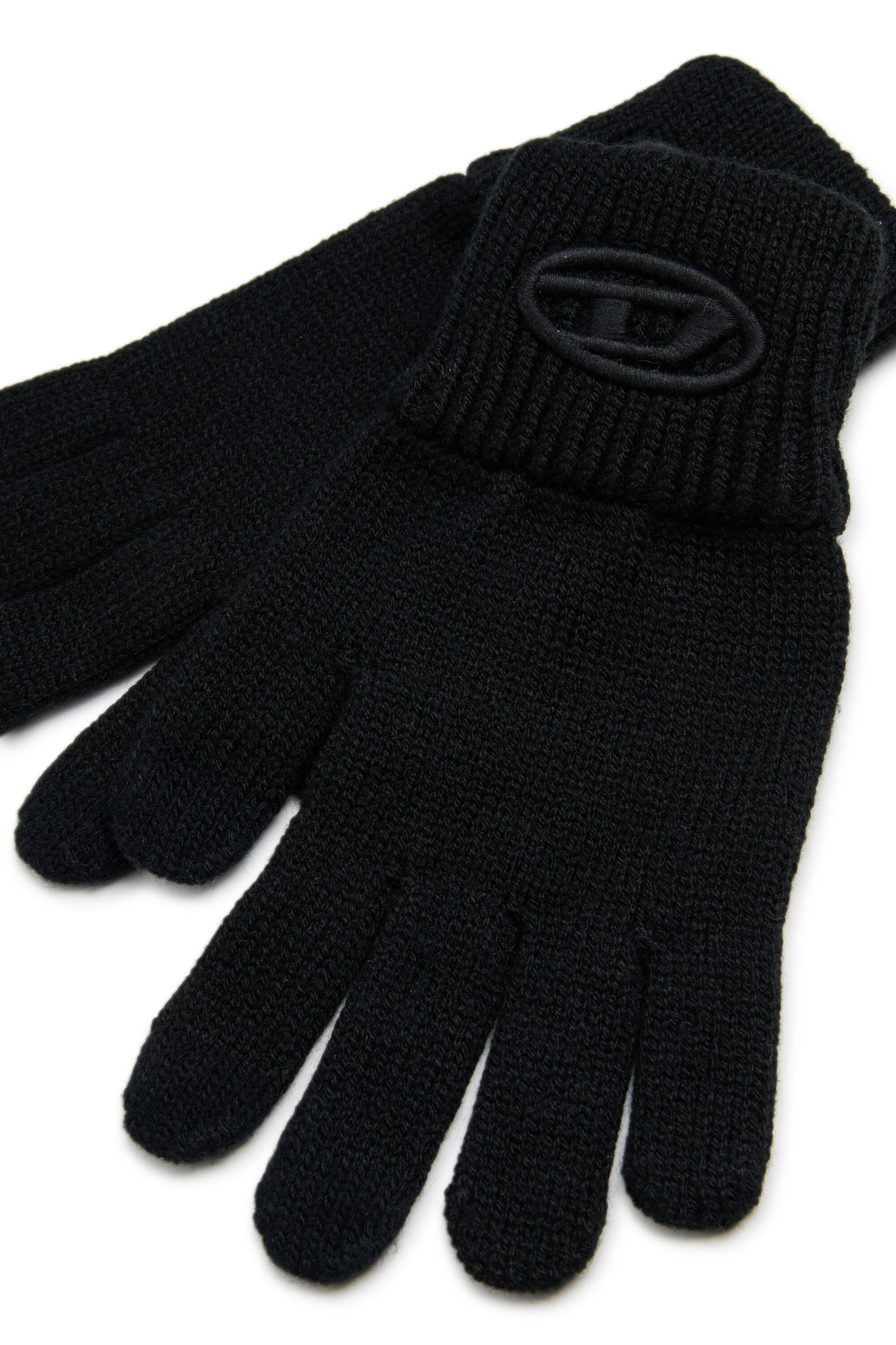 Diesel - NUTTI, Unisex Wollhandschuhe mit Oval-D-Logo in Schwarz - 2