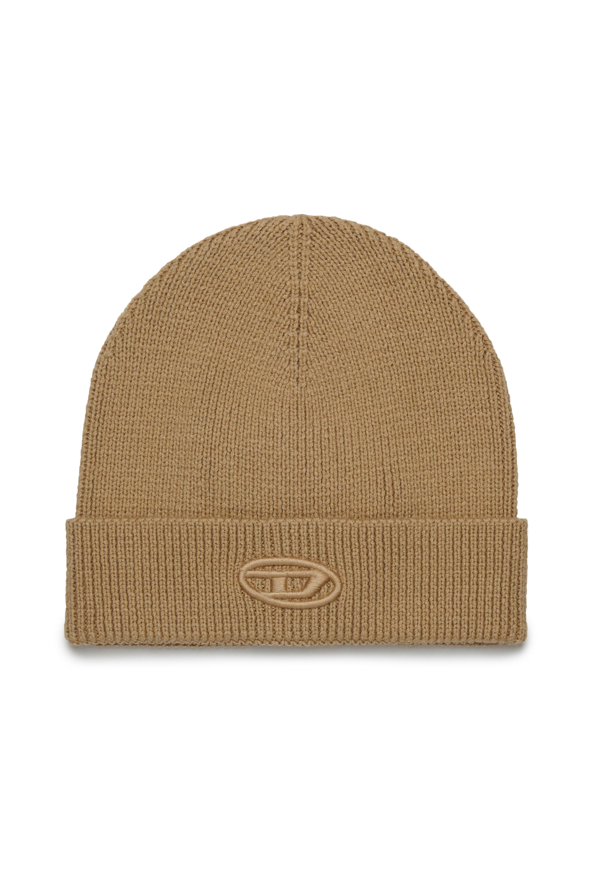 Diesel - FKCODERFULLYC, Unisex Wollmütze mit gesticktem Logo in Hellbraun - 1
