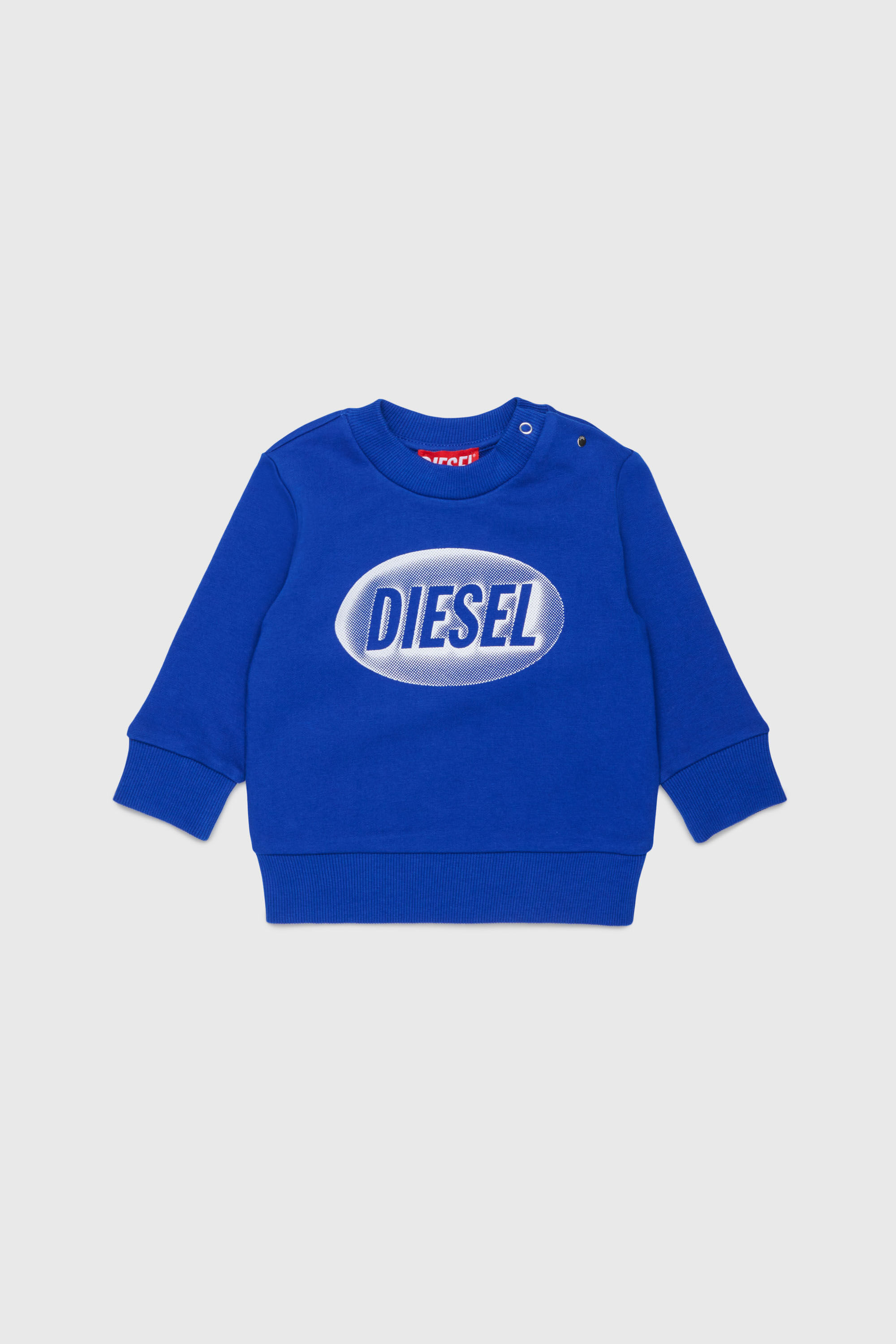 Diesel - SDSELB, Unisex's Cotton sweatshirt with logo print in Blue - 1