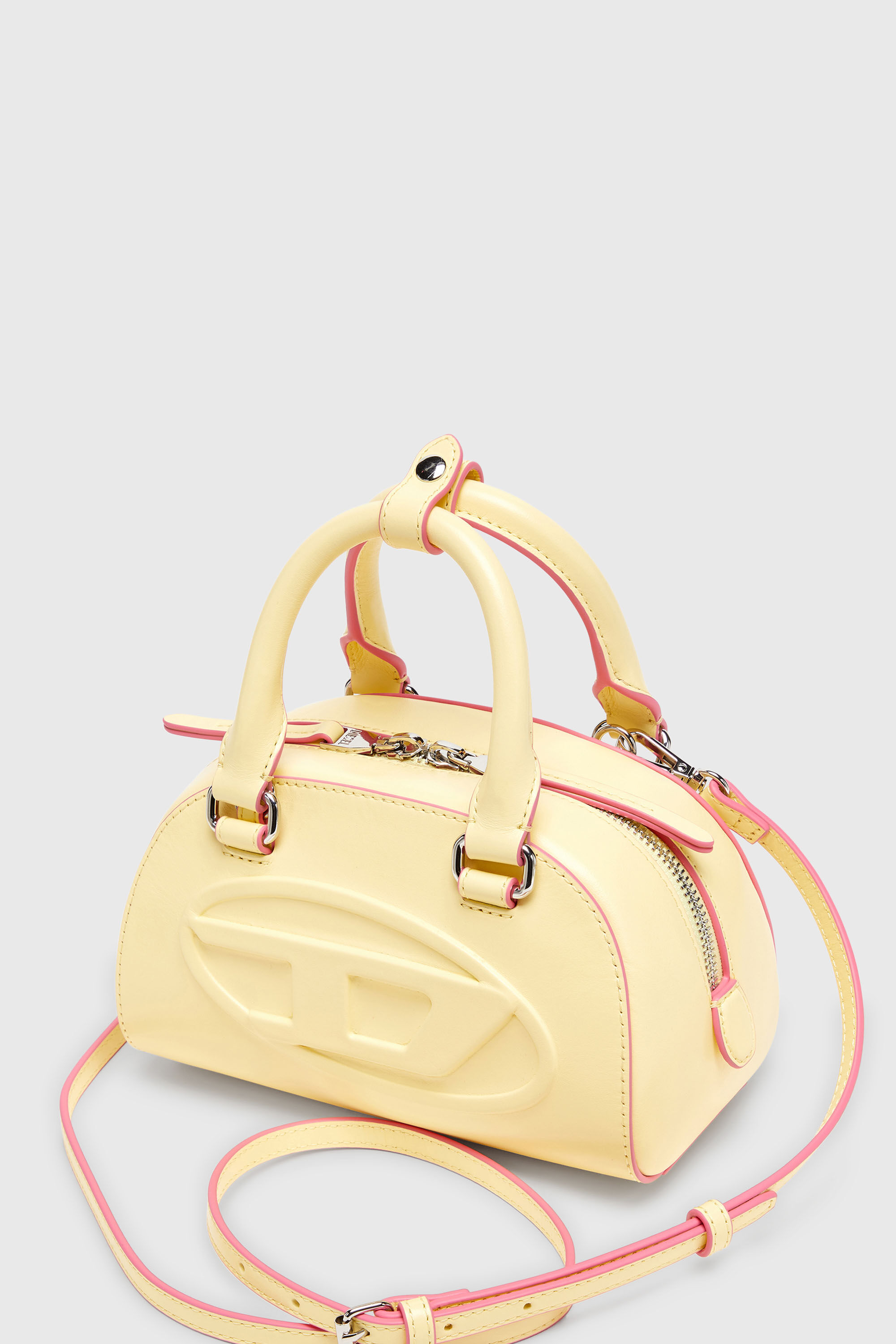 Diesel - 1DR DOME CROSSBODY, Damen 1DR Dome-Kleine-Bowling-Tasche aus Leder in Gelb - 6