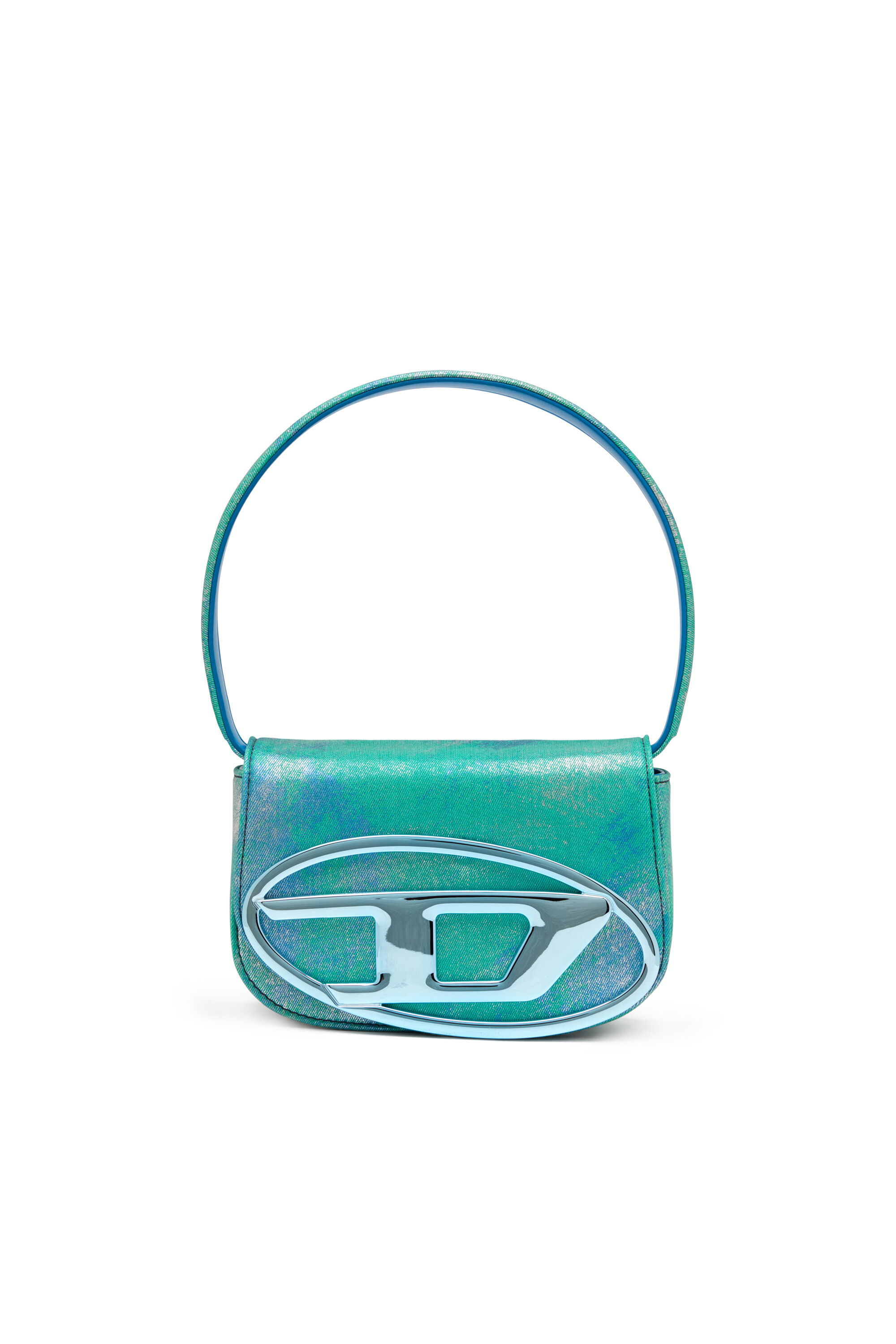 Diesel - 1DR, Damen 1DR-Ikonische Schultertasche aus popfarbenem Denim in Blau/Grün - 1