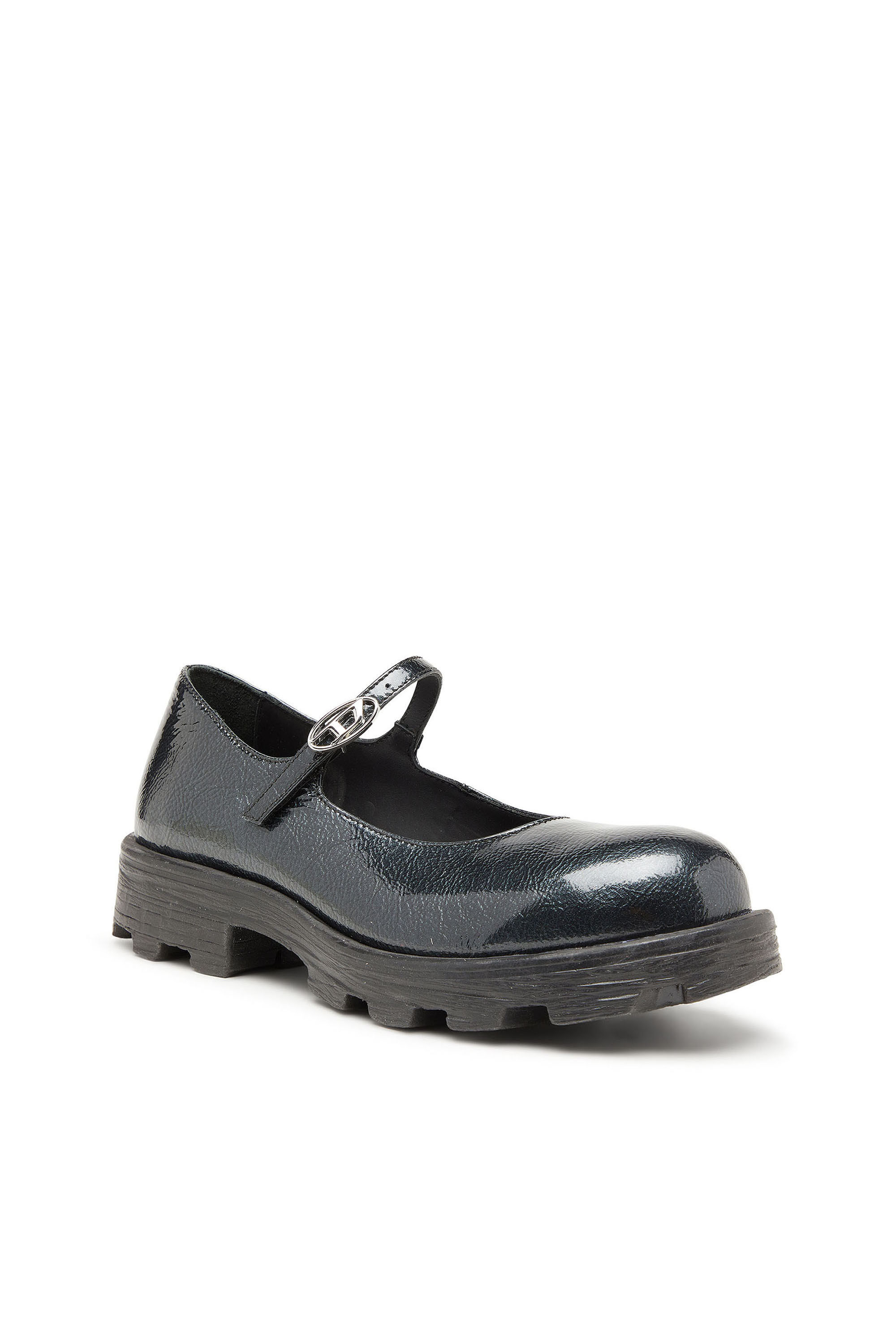 Diesel - D-HAMMER MARY JANE, Damen D-Hammer - Mary Jane mit Profilsohle aus Lackleder in Schwarz - 6