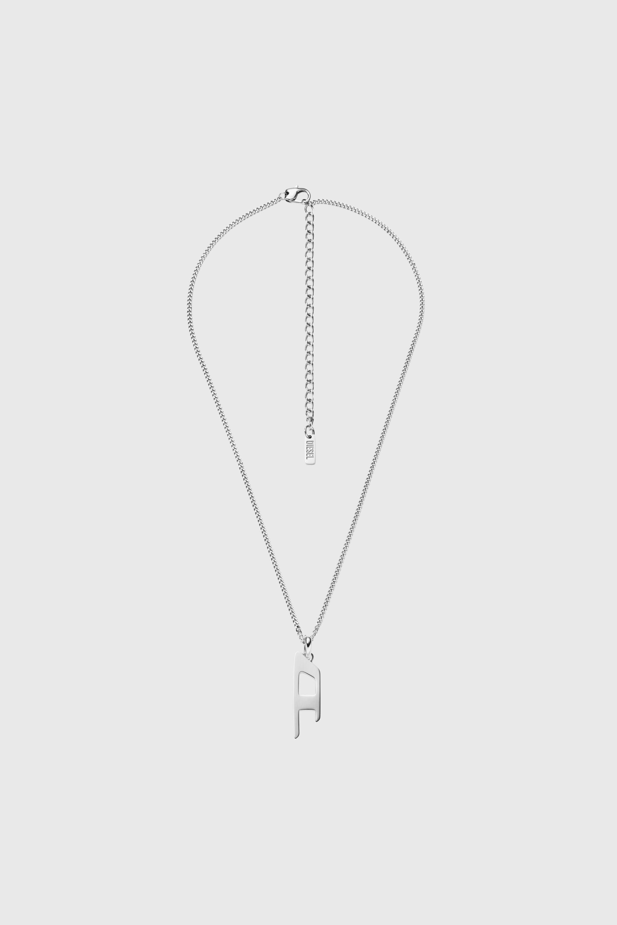 Diesel - DX1625040 JEWELLERY, Unisex Halskette mit D-Logo-Anh&auml;nger aus Edelstahl in Silber - 1