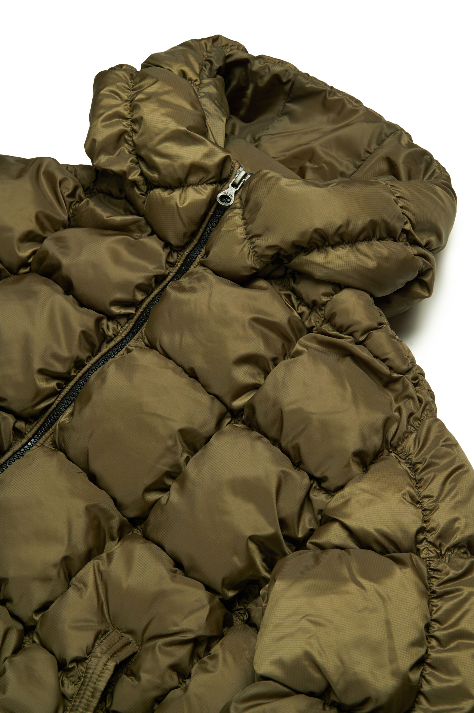 Diesel - JRAMBOLS, Unisex Puffer-Jacke mit Karo-Steppung in Grün - 3