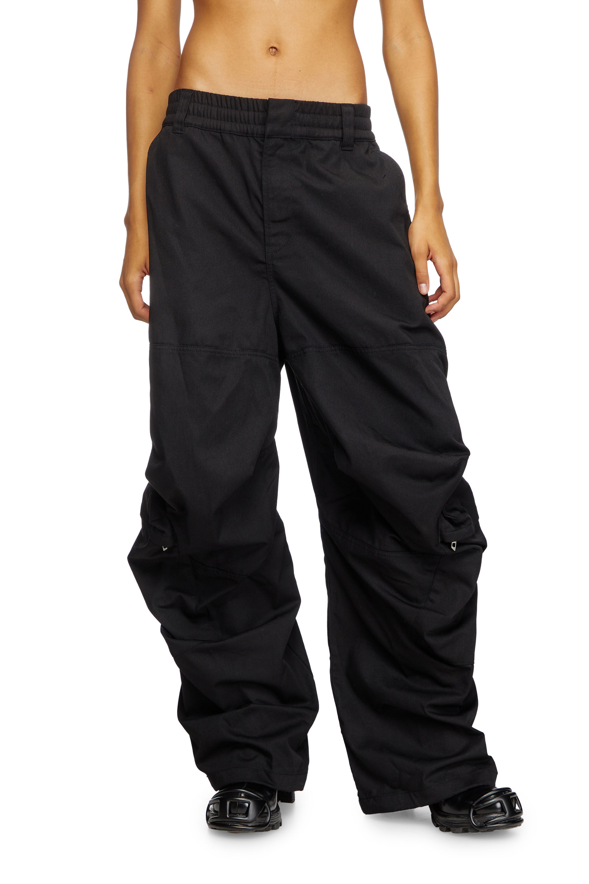 Diesel - P-ARNE-FEM-P2, Woman's Cargo pants in cotton twill in Black - 3