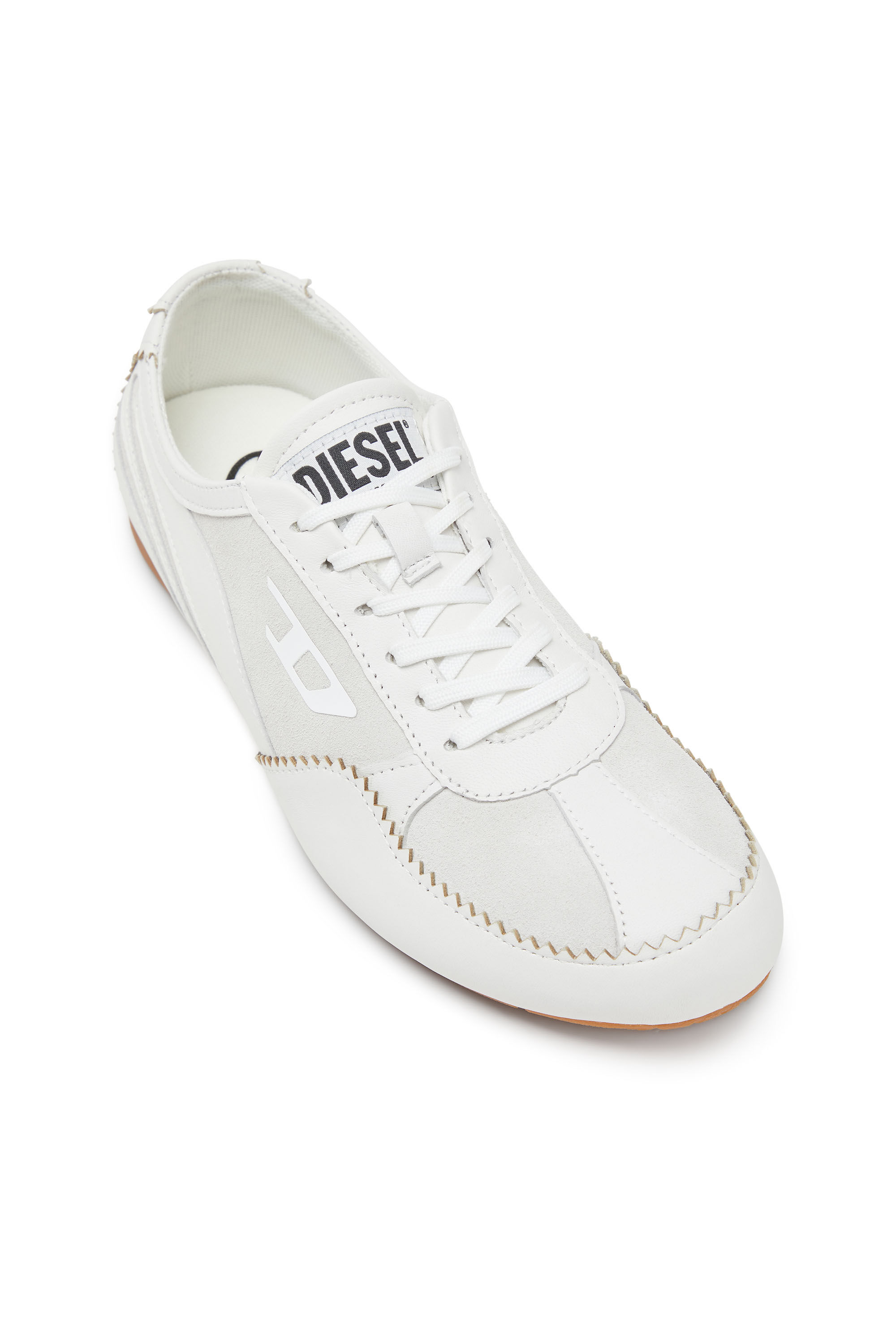 Diesel - D-MILE LOW W, Damen D-Mile-Flat-Sneaker aus Leder und Veloursleder in Weiß - 6
