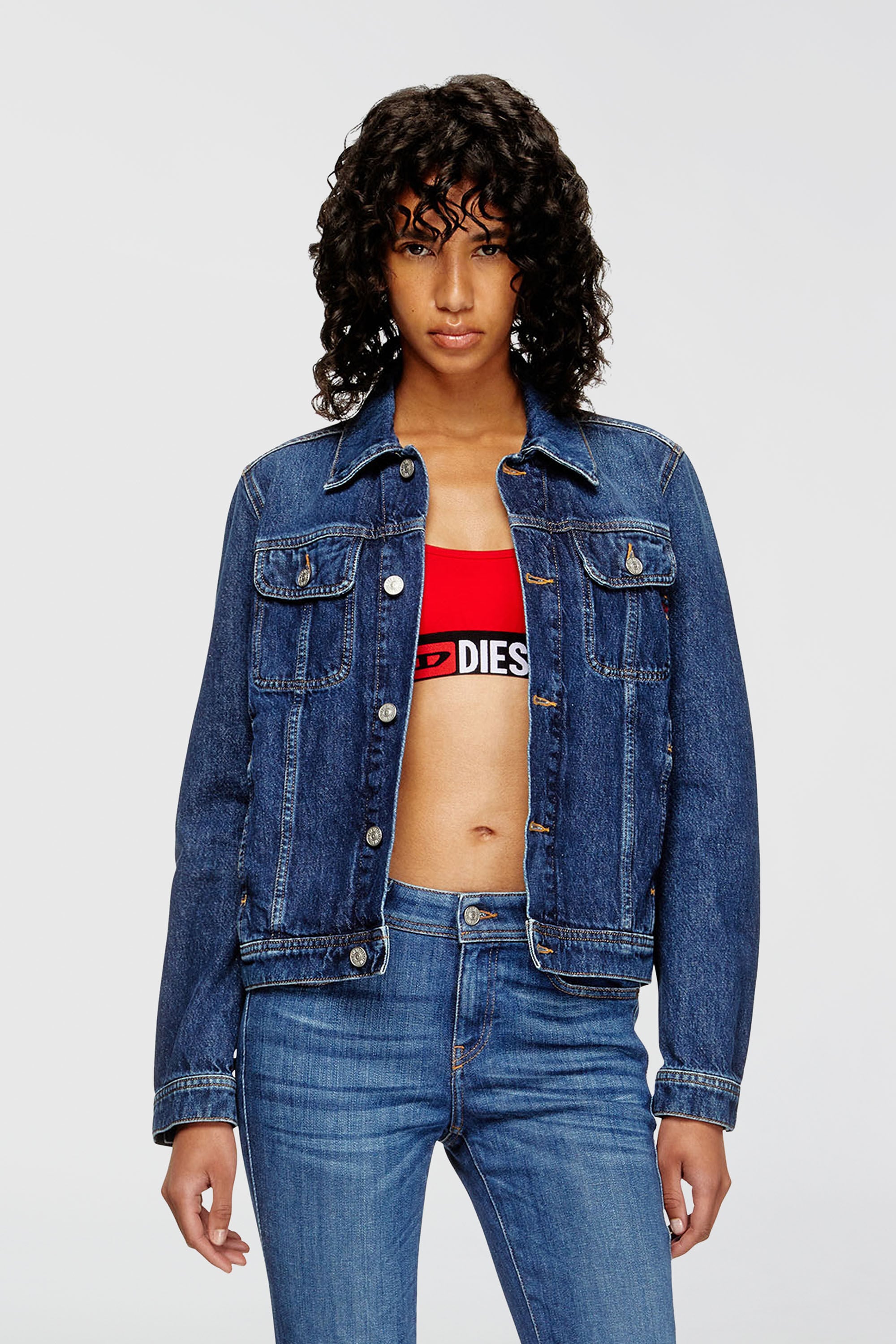 Diesel - UFSB-ORIBA, Damen Bralette mit Logoband in Rot - 5