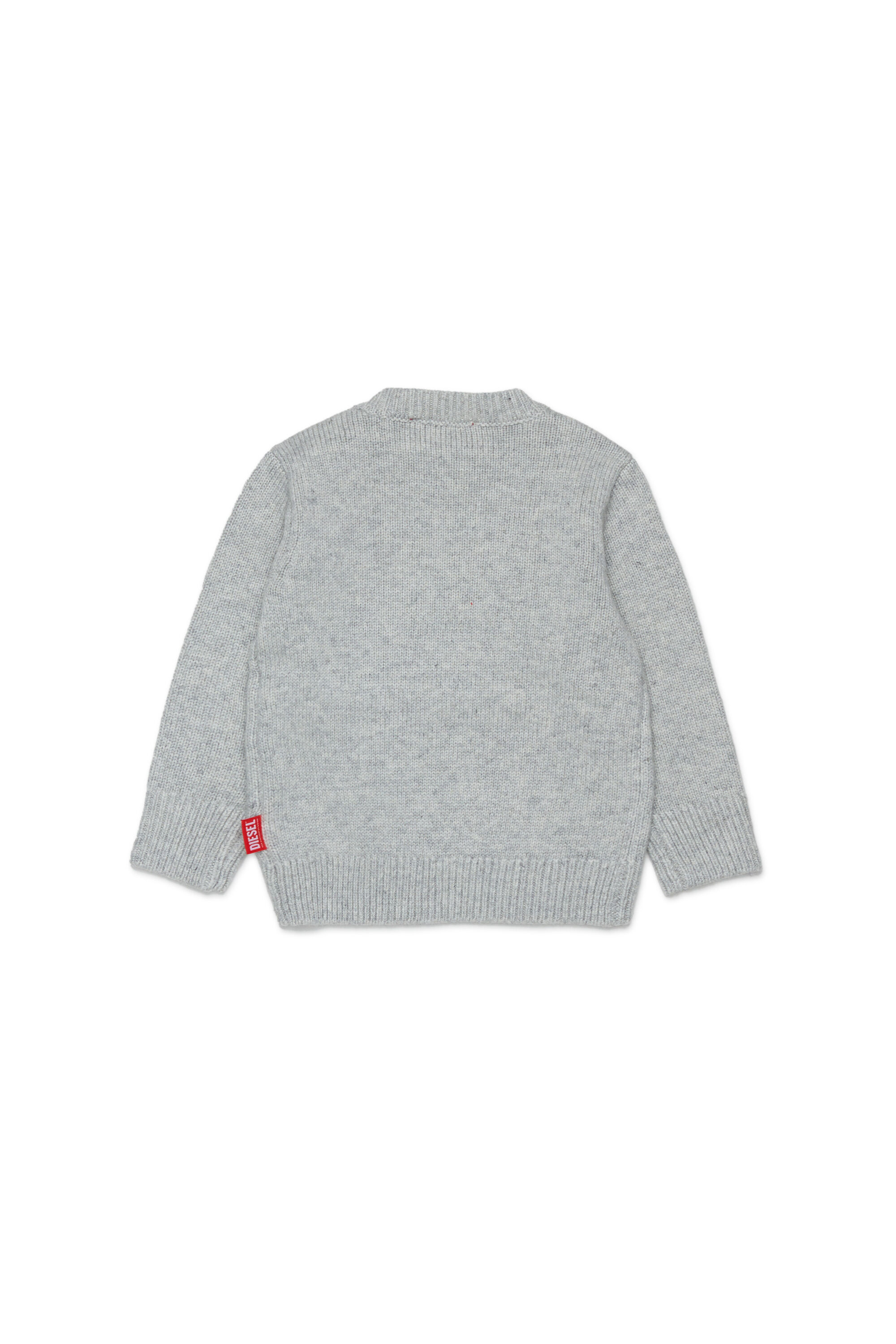 Diesel - KOMYB, Herren Pullover mit Kaschmiranteil und gro&szlig;em Oval D in Grau - 2