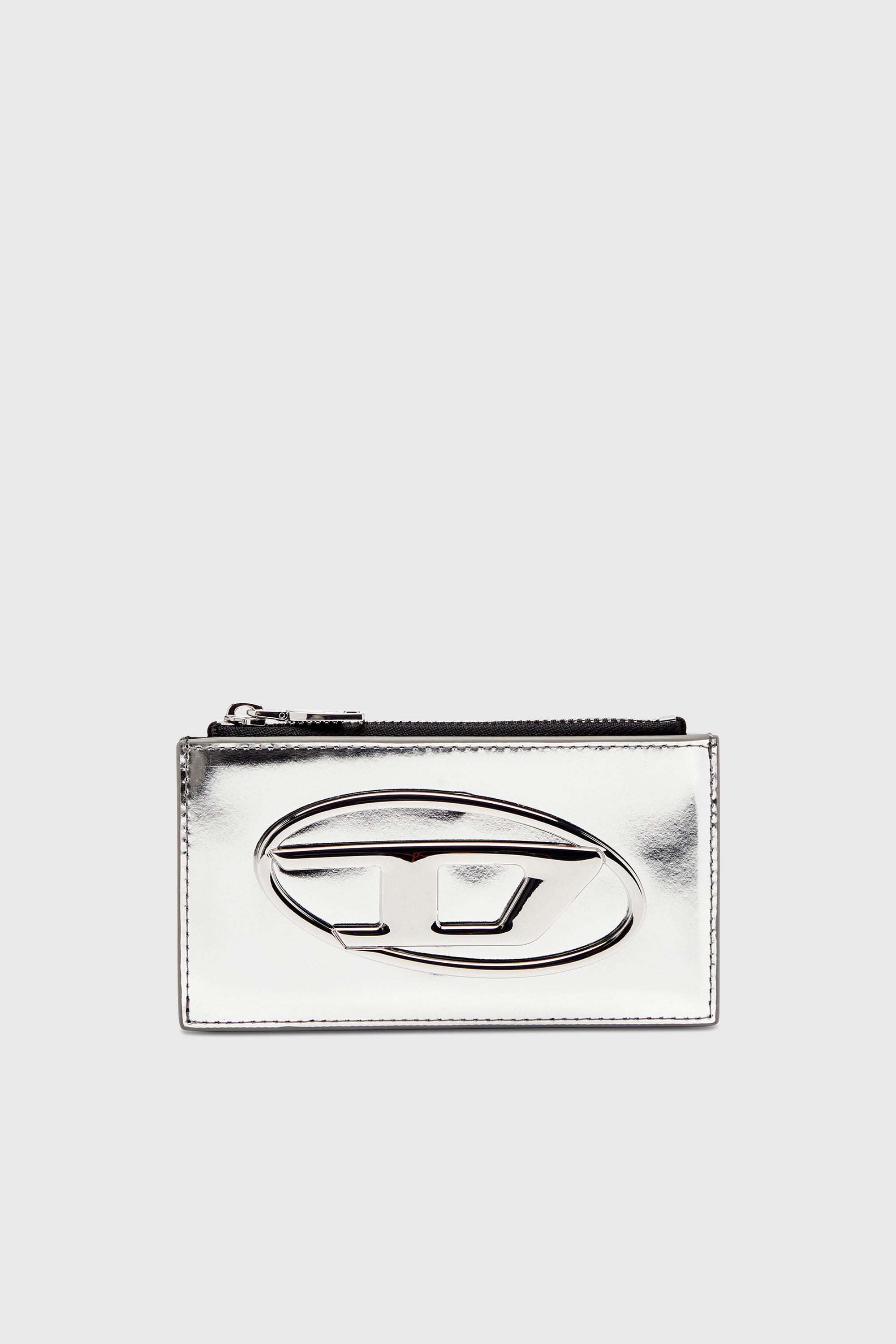 Diesel - 1DR CARD HOLDER III, Damen Kartenetui aus Hochglanzleder in Silber - 1