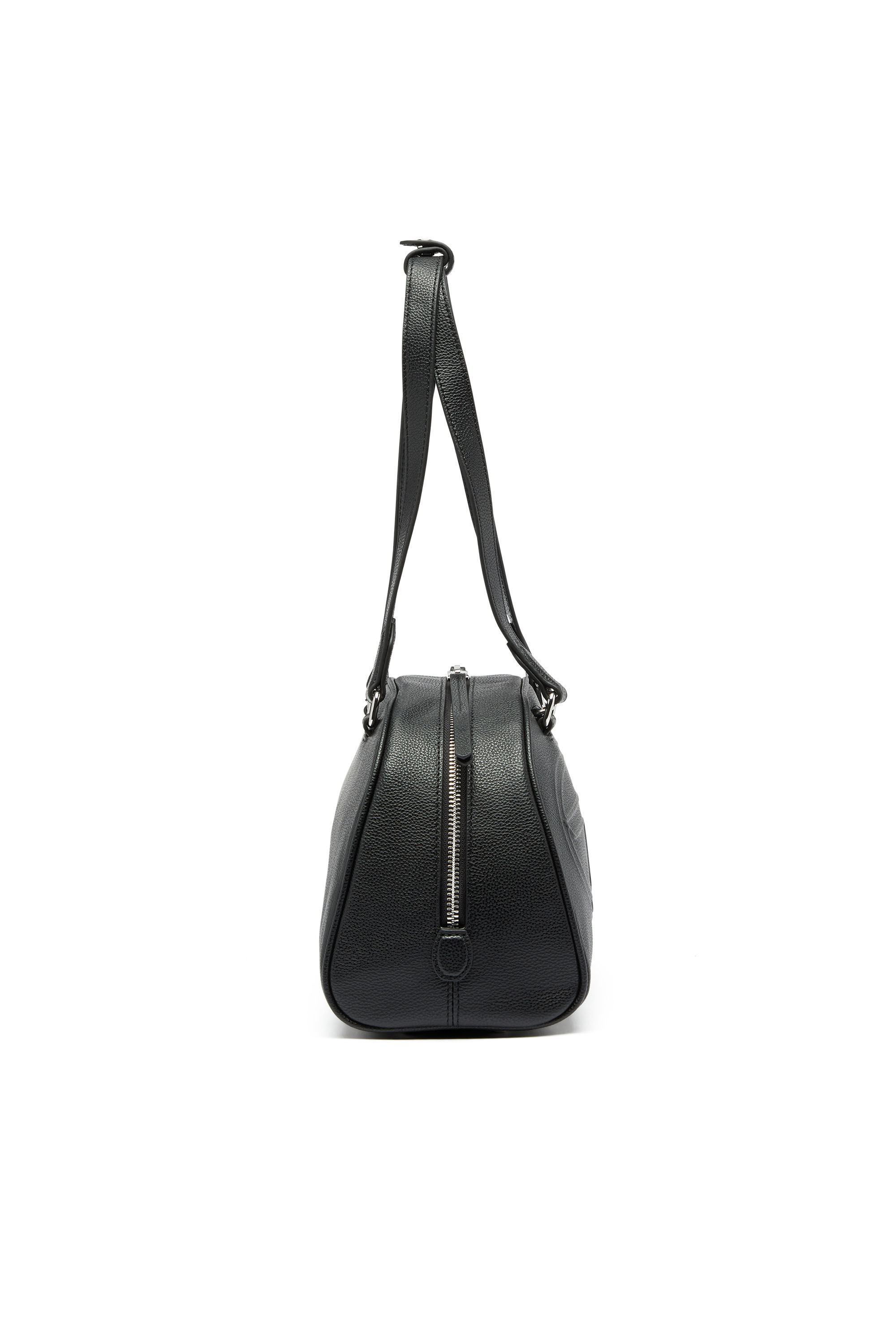 Diesel - 1DR DOME SHOULDER, Unisex 1DR Dome - Boston Bag aus Leder mit gepr&auml;gtem Logo in Schwarz - 5