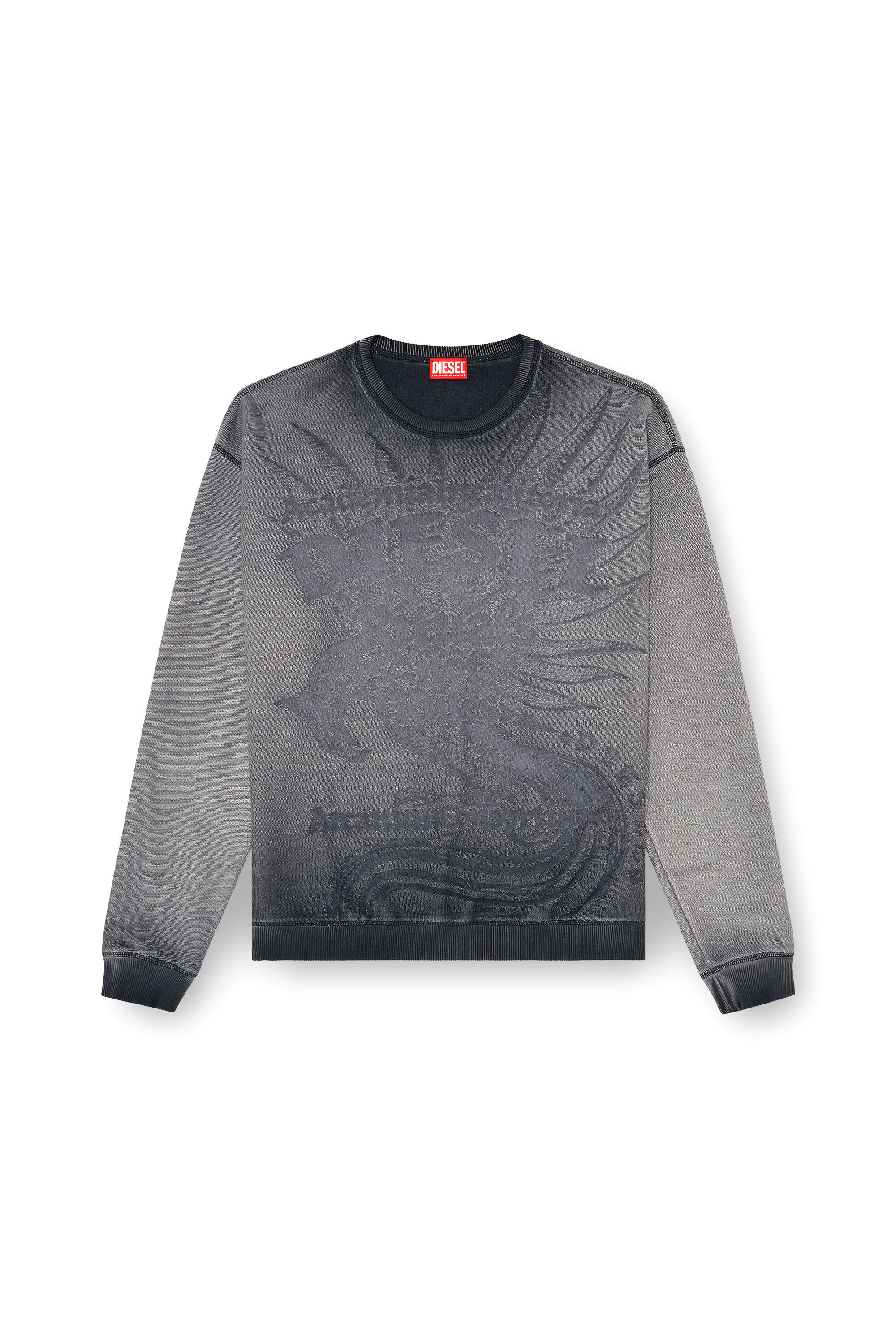 Diesel - S-ARON-RAW, Herren Sweatshirt mit d&eacute;vor&eacute;-Print in null - 2