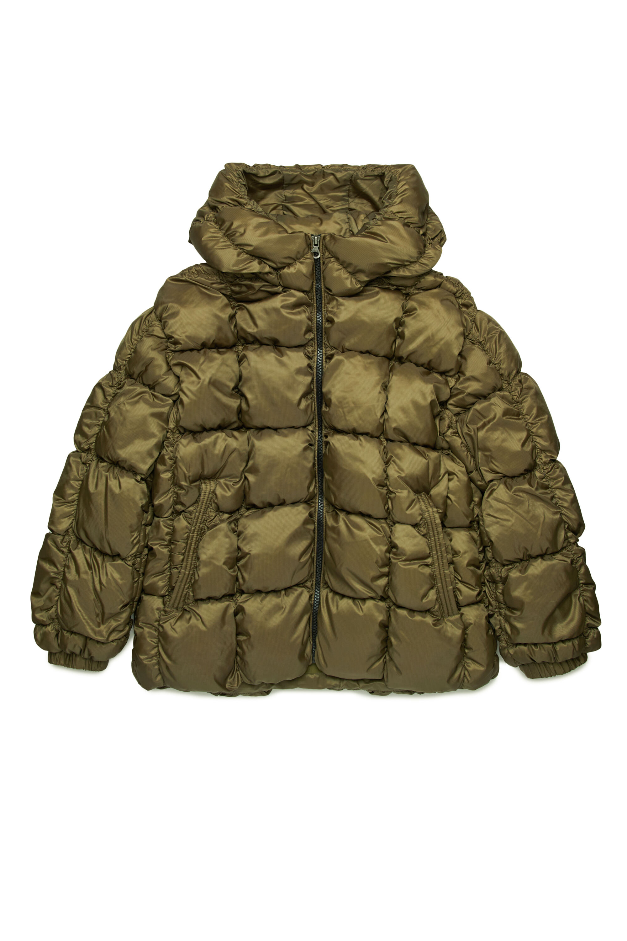 Diesel - JRAMBOLS, Unisex Puffer-Jacke mit Karo-Steppung in Grün - 1