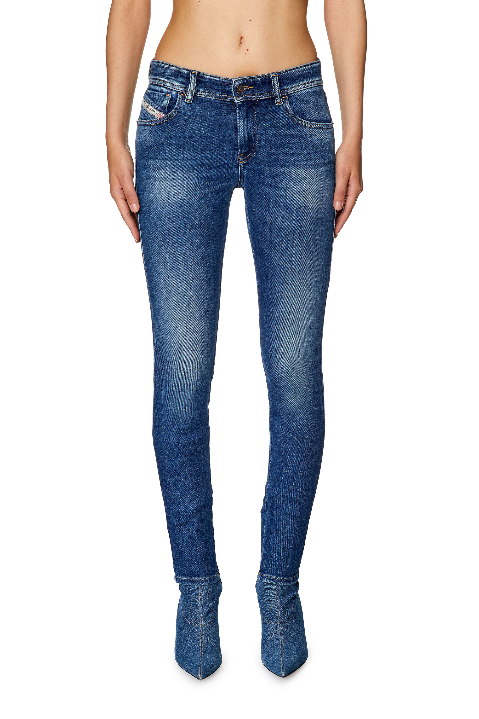 Diesel - Super skinny Jeans 2017 Slandy 09F86, Mittelblau - Image 3