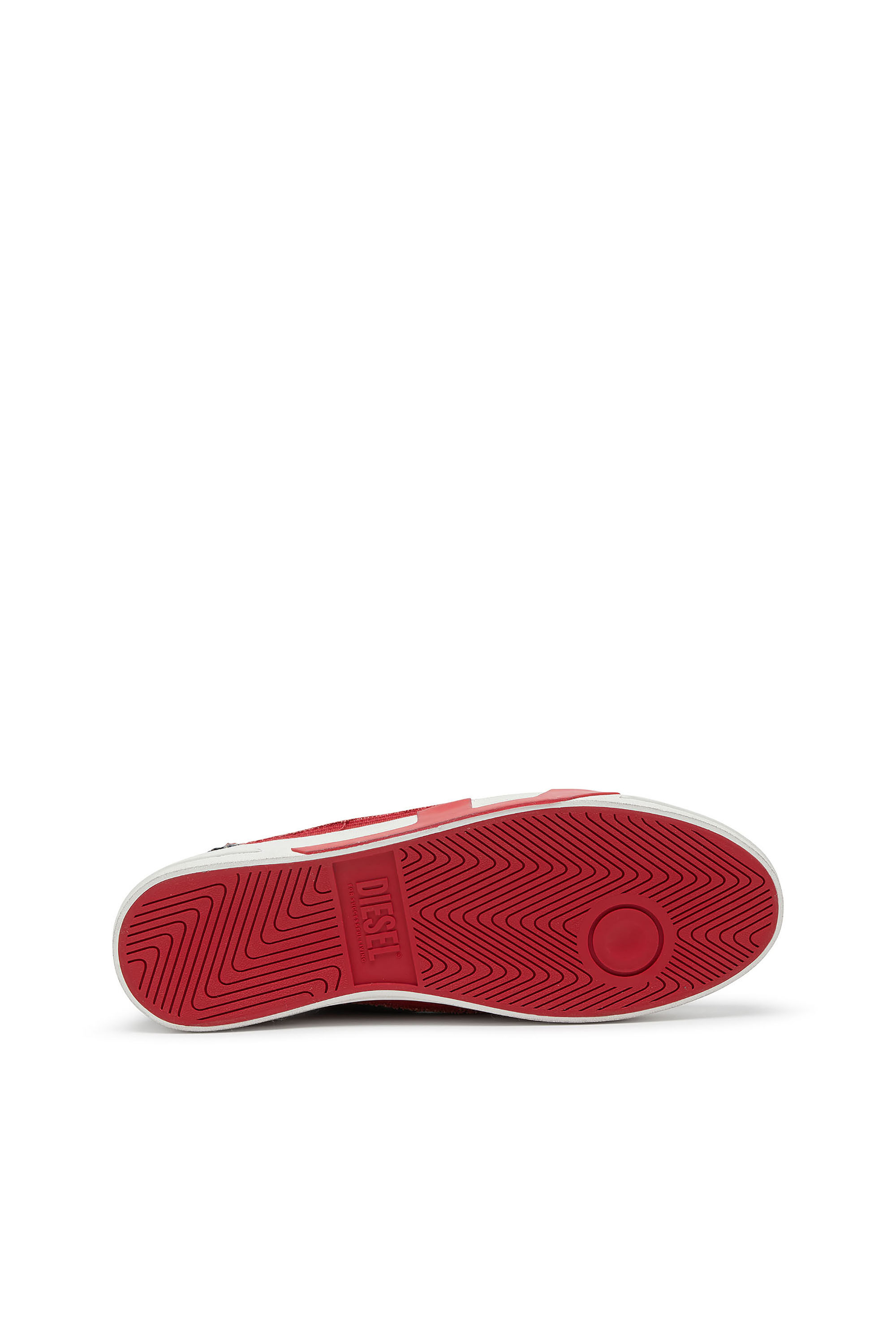 Diesel - S-D-VERSE MID II, Man's D-Verse-High-top sneakers in denim with D logo in Blue/Red - 5