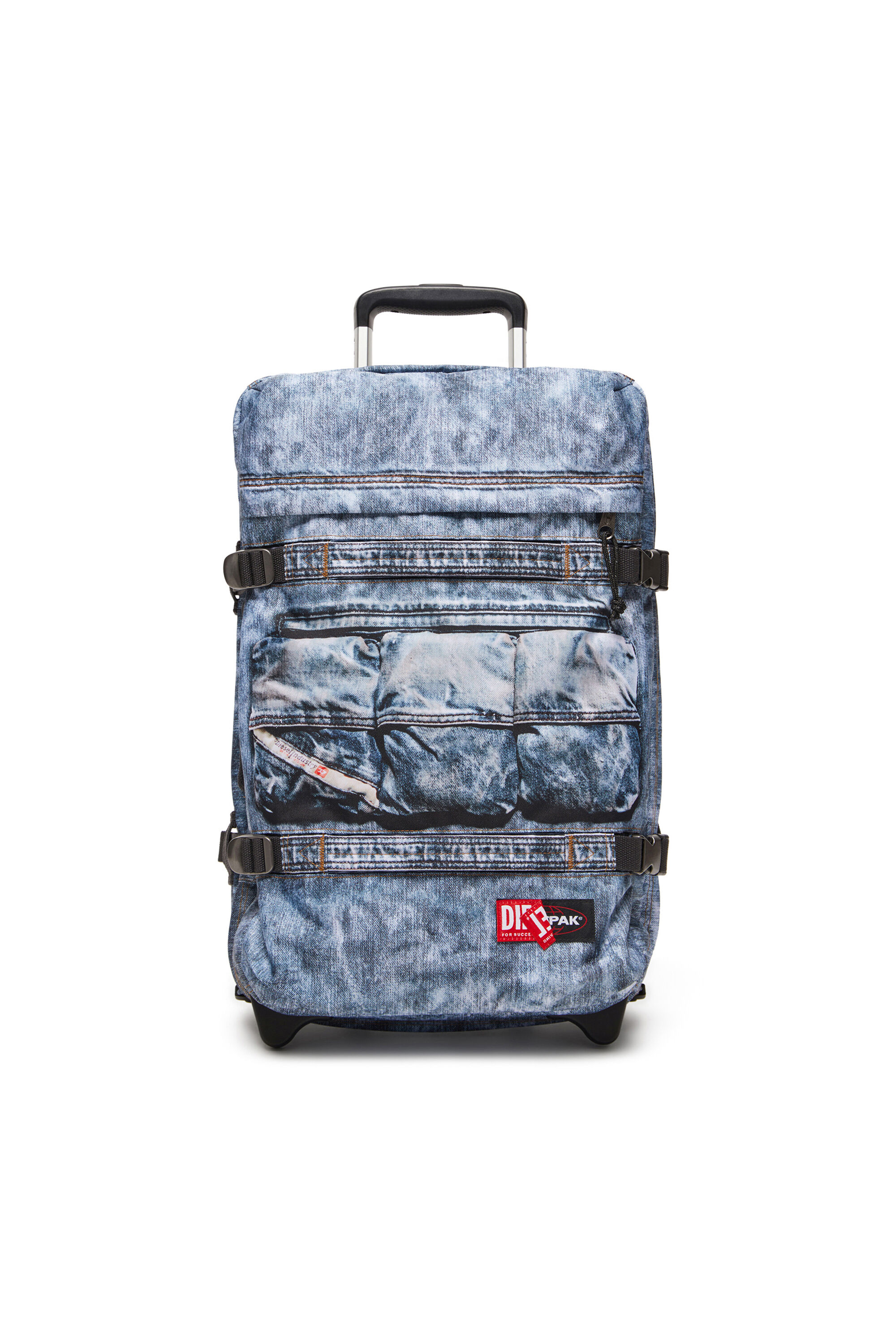 Diesel - DIESEL TRANSIT'R S, Unisex Kabinentasche aus Trompe l'œil-Denim in Blau - 1