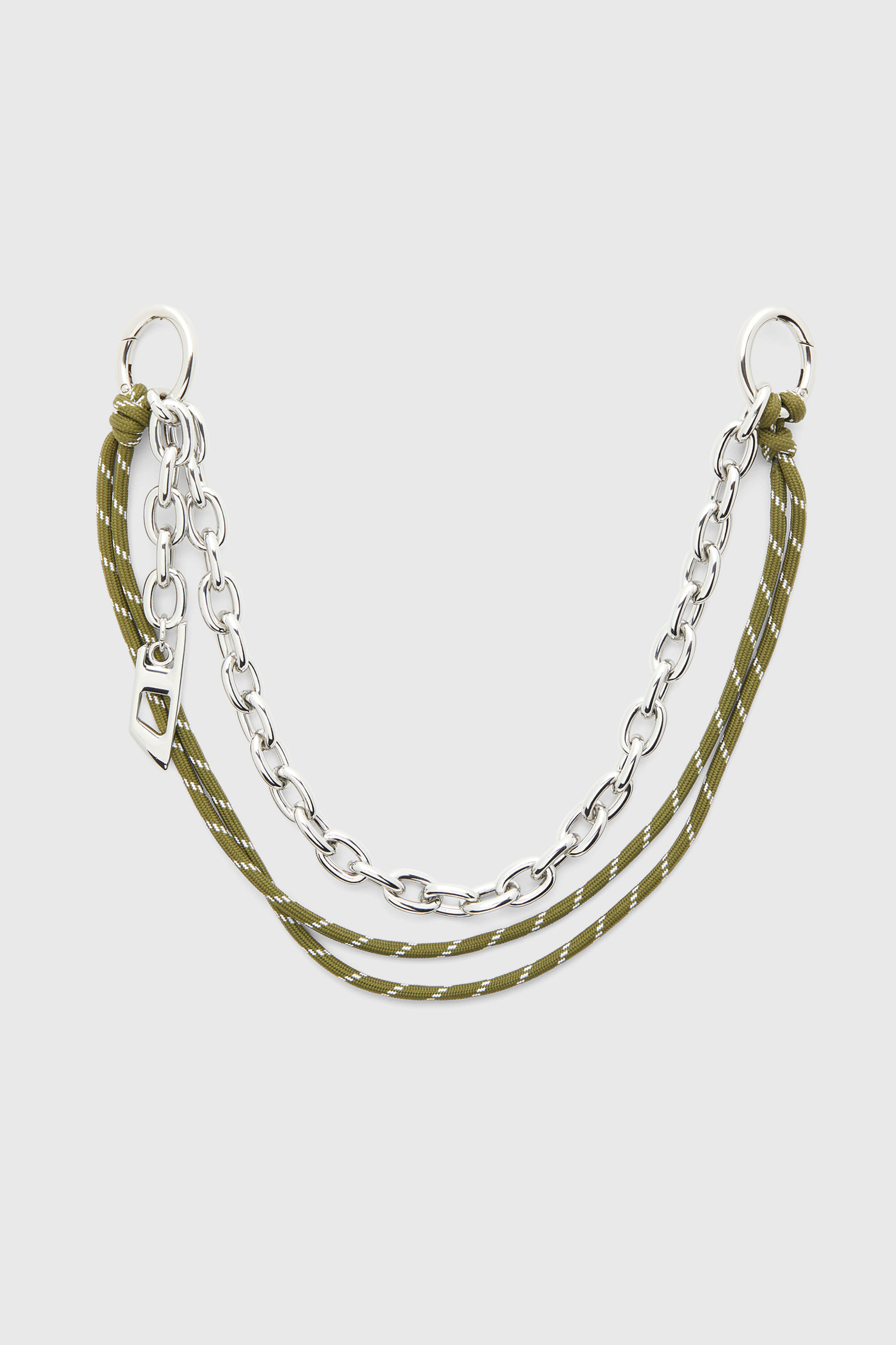 Diesel - CHAIN-D L, Unisex's Charm in chain and rope in Silver/Green - 1