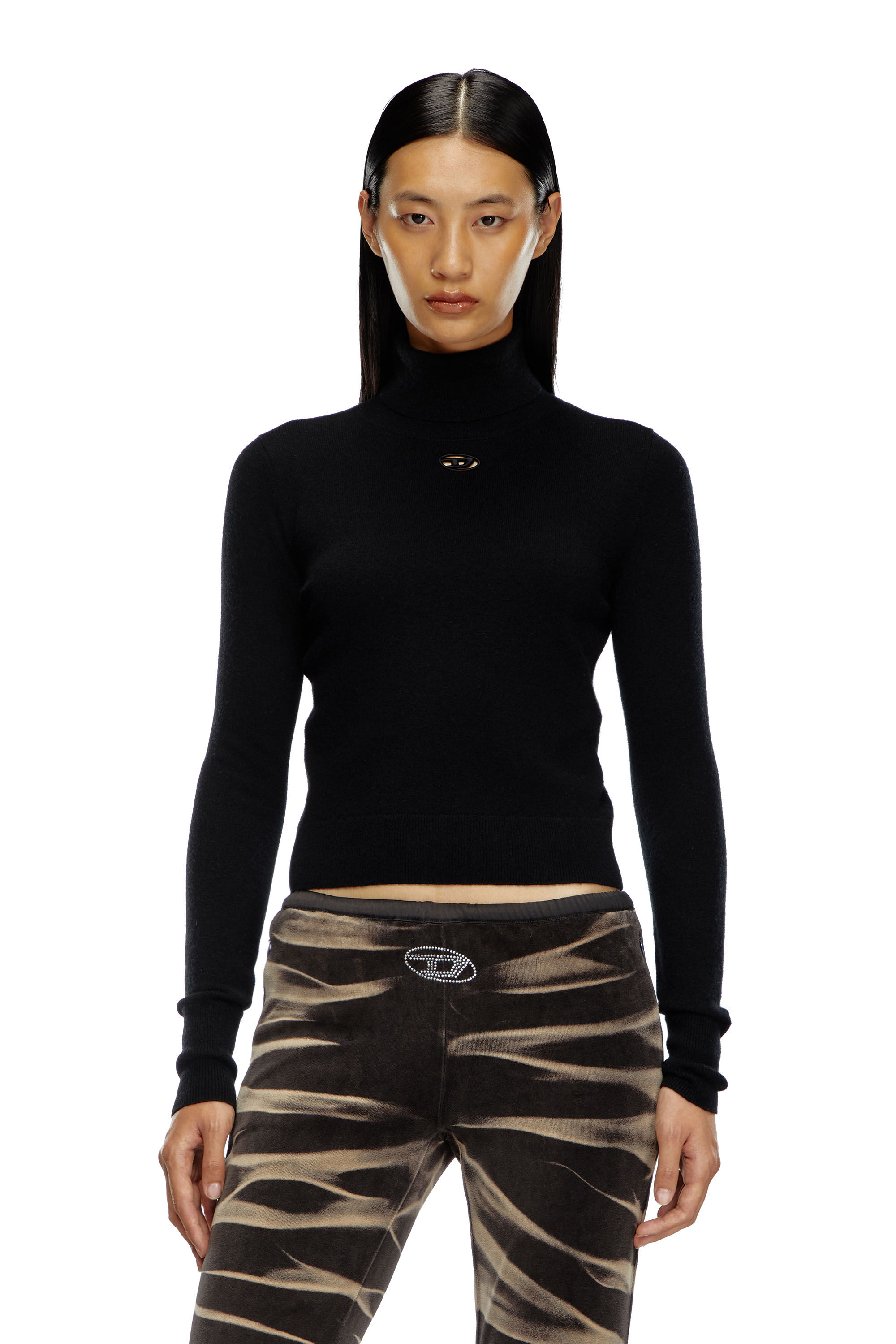 Diesel - M-AREESAX-TN, Damen Rollkragenpullover aus Wolle und Kaschmir in Schwarz - 3