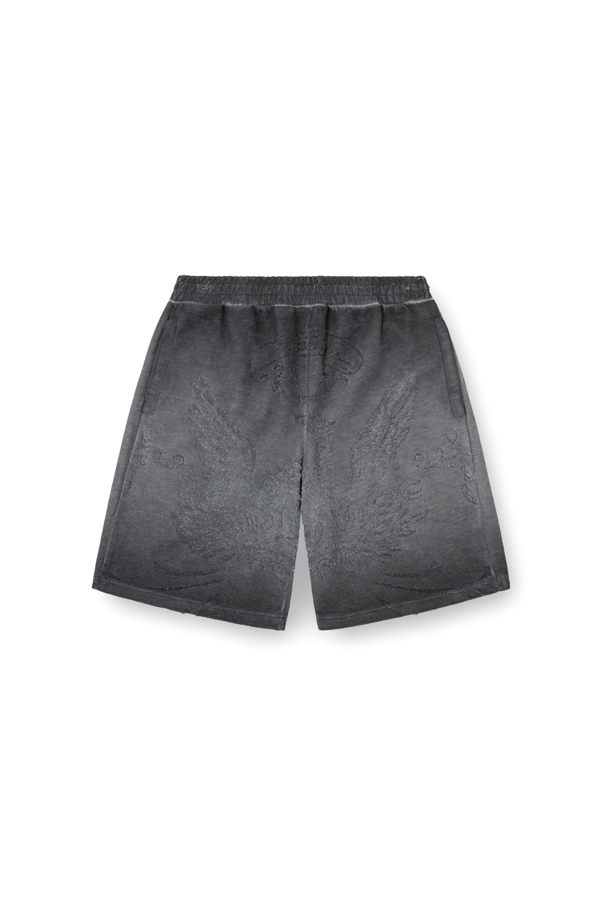 Diesel - P-CROWDE, Herren Sweatshorts mit Phönix-Dévoré in Dunkelgrau - 2