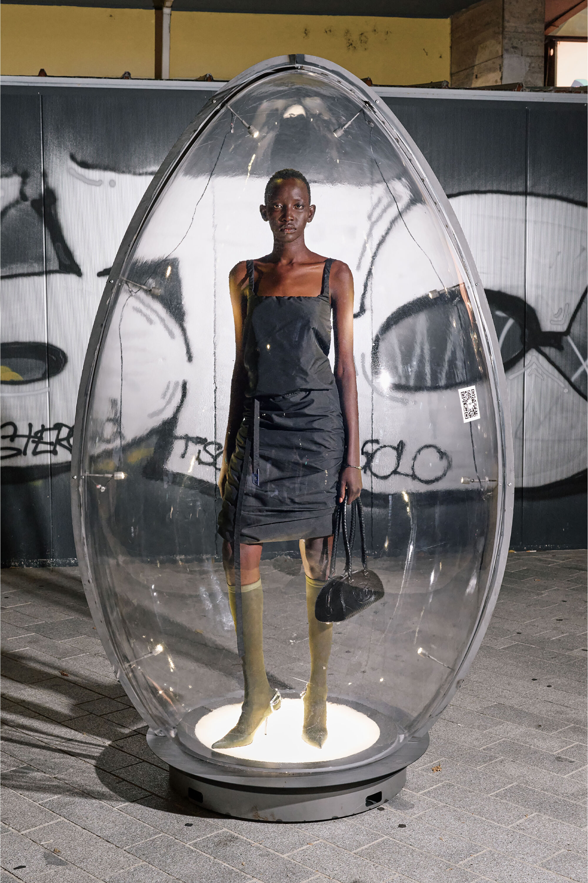 Diesel - D-SANAT, Damen Sch&uuml;rzenkleid aus Taft mit offenem R&uuml;cken in Schwarz - 6