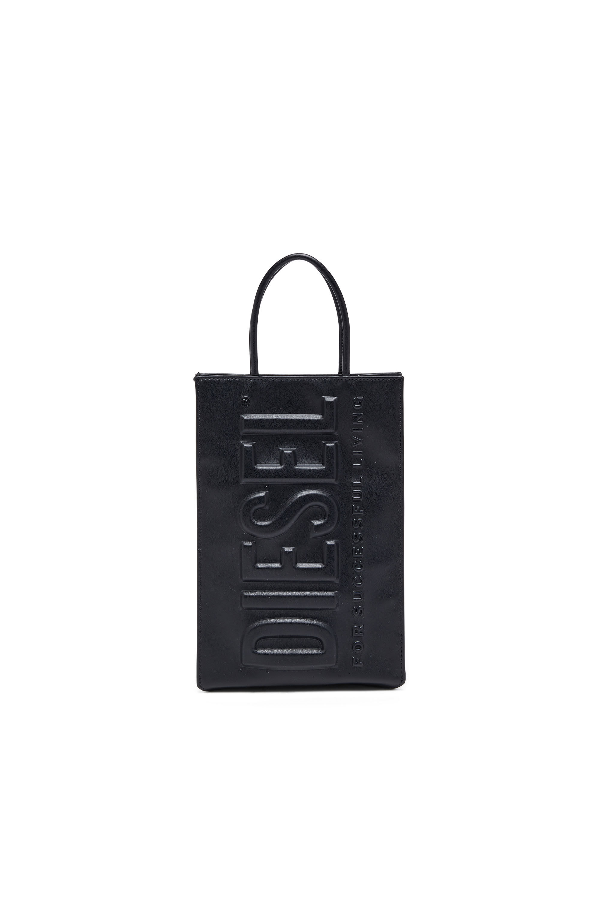Herren Dsl 3D M Tote Tasche aus PU mit Logo Pragung Schwarz Diesel